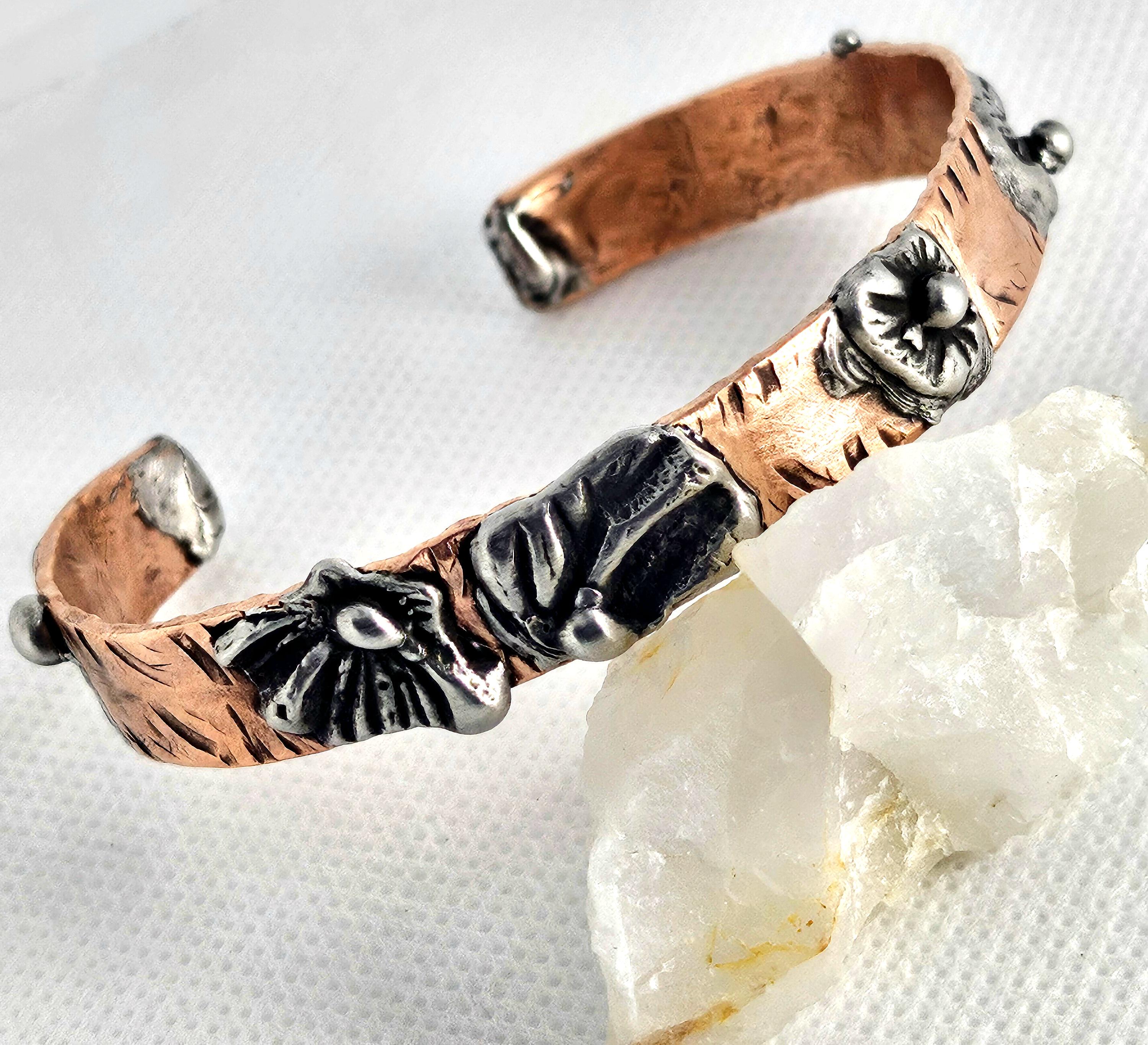 Handmade Copper Pipe Cuff Bracelet Rustic Boho Chic Jewelry Gift for Her - FREE Shipping