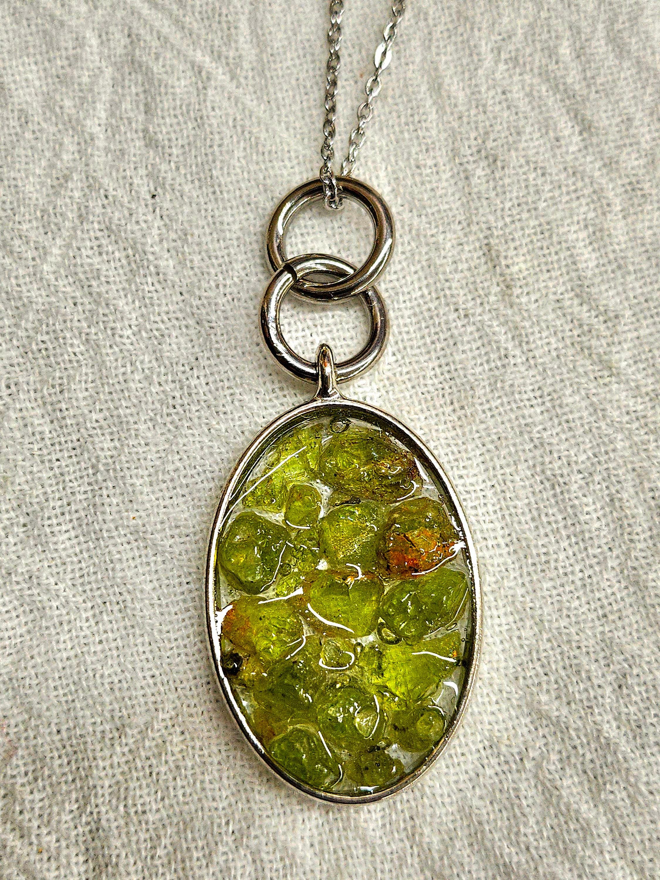 Hawaiian Peridot Pendant Necklace - Rustic Boho Handmade Jewelry Gift for Her - Unique Beachy Accessory with FREE Shipping