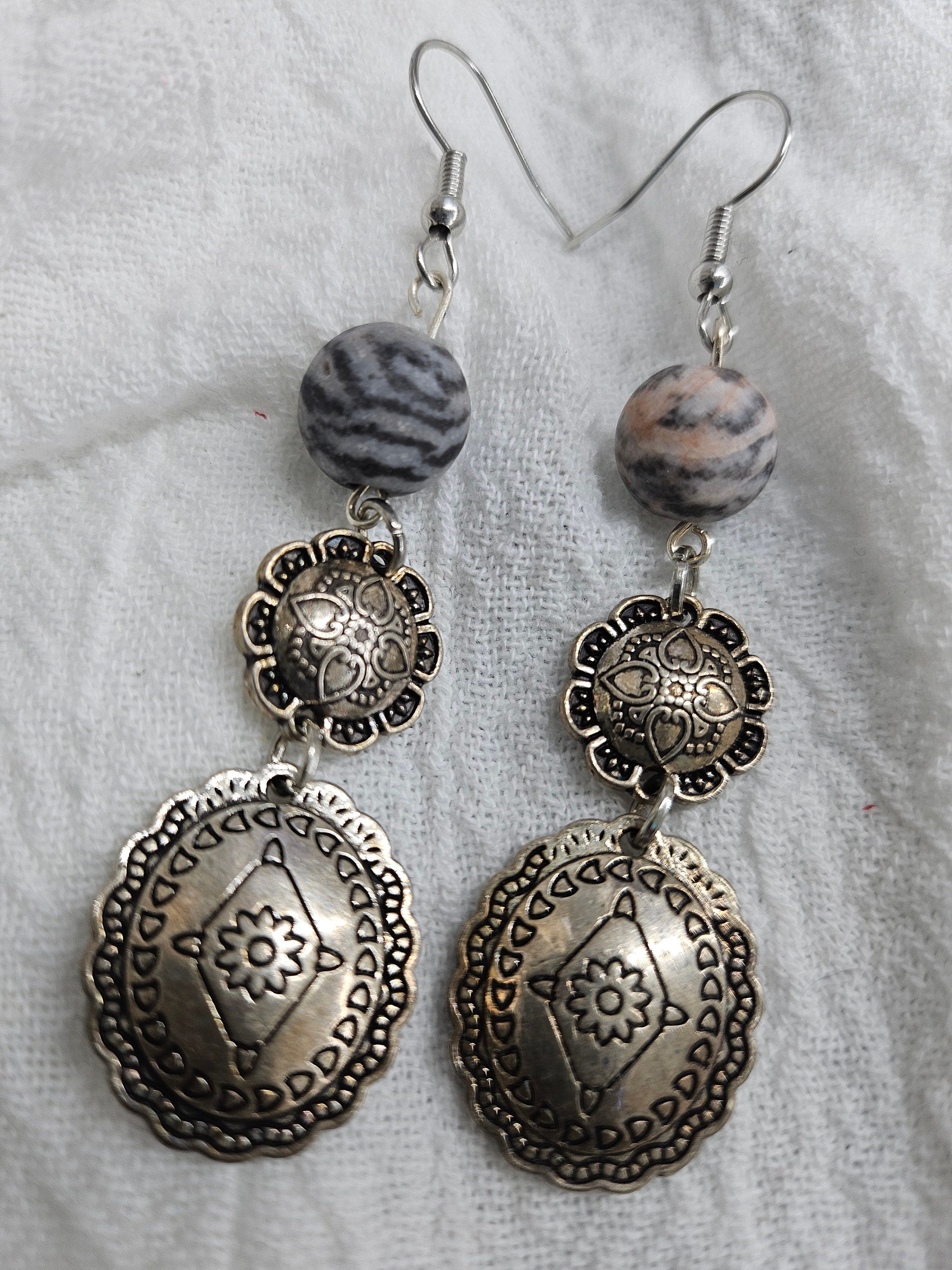 Matte Pink Zebra Stone Drop Earrings with Lightweight Stainless Steel Hooks for Effortless Chic Style