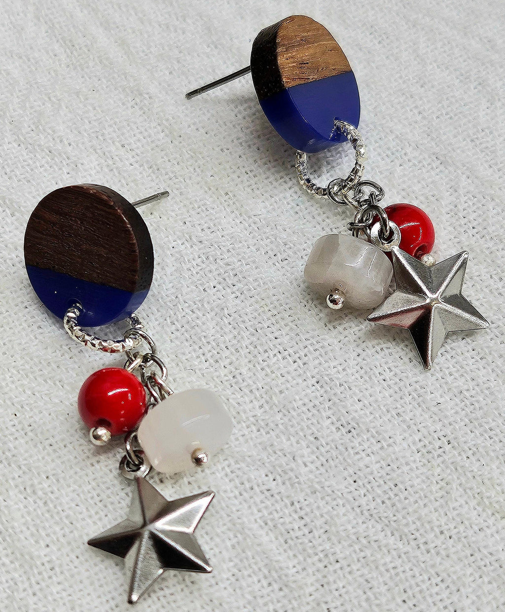 Moonstone  Wooden Earrings - Handmade Rustic Boho Jewelry Gift for Her - Free Shipping on Unique Accessories 316