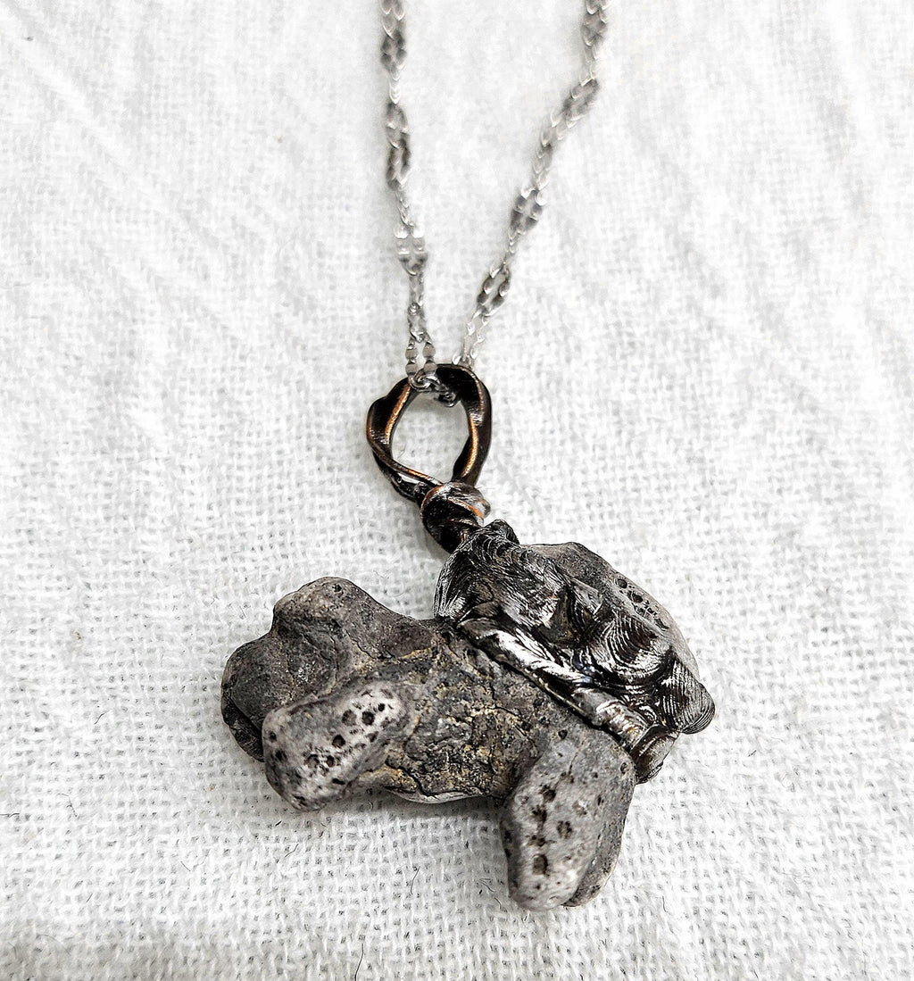 Hawaiian Black Coral Pendant Necklace - Rustic Boho Handmade Jewelry Gift for Her - Unique Statement Piece with FREE SHIPPING