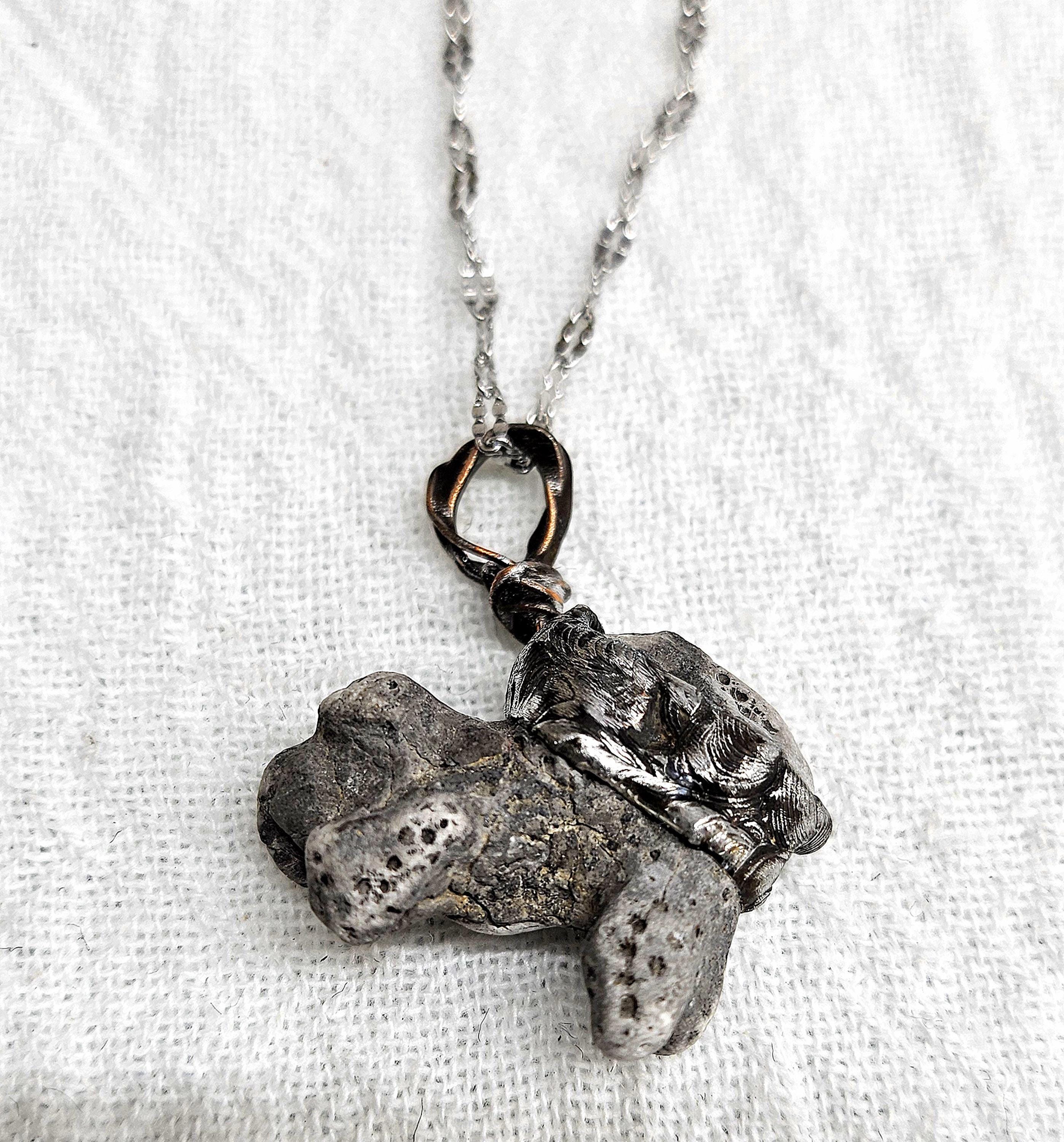 Hawaiian Black Coral Pendant Necklace - Rustic Boho Handmade Jewelry Gift for Her - Unique Statement Piece with FREE SHIPPING