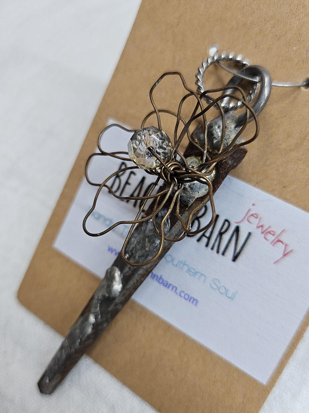 Silver Solder Horse Shoe Nail Pendant - Quirky Lucky Charm Jewelry for Horse Lovers  Fashionistas Unique Gift Idea