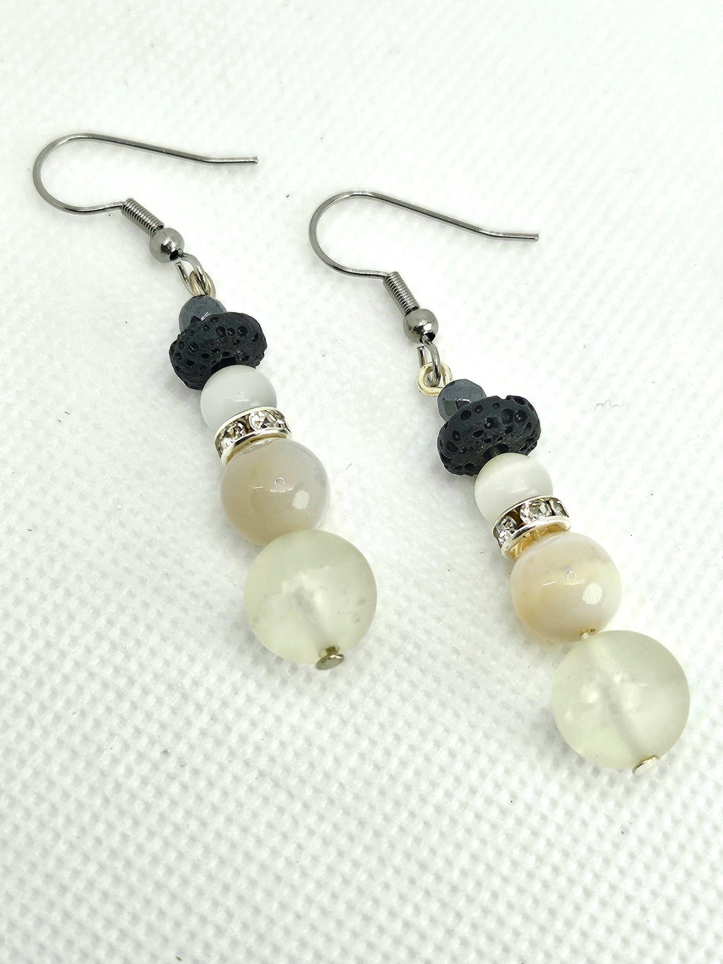 Mother of Pearl Snow man Earrings Rustic Boho Handmade Jewelry Gift for Her Free Shipping | Rustic Boho Jewelry #403