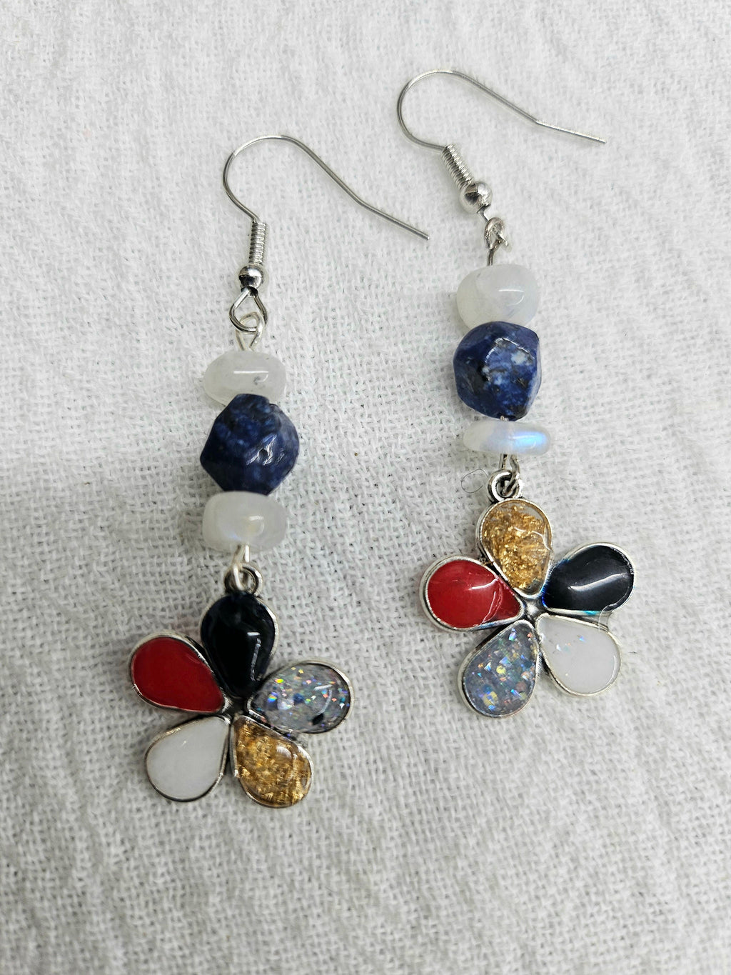 Sodalite  Moonstone Dangle Earrings with Stainless Steel Hooks for Lightweight Comfort and Unique Style