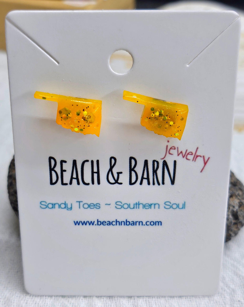 Oklahoma State Rustic Boho Handmade StudPost Earrings  Unique Jewelry Gift for Her  FREE Shipping