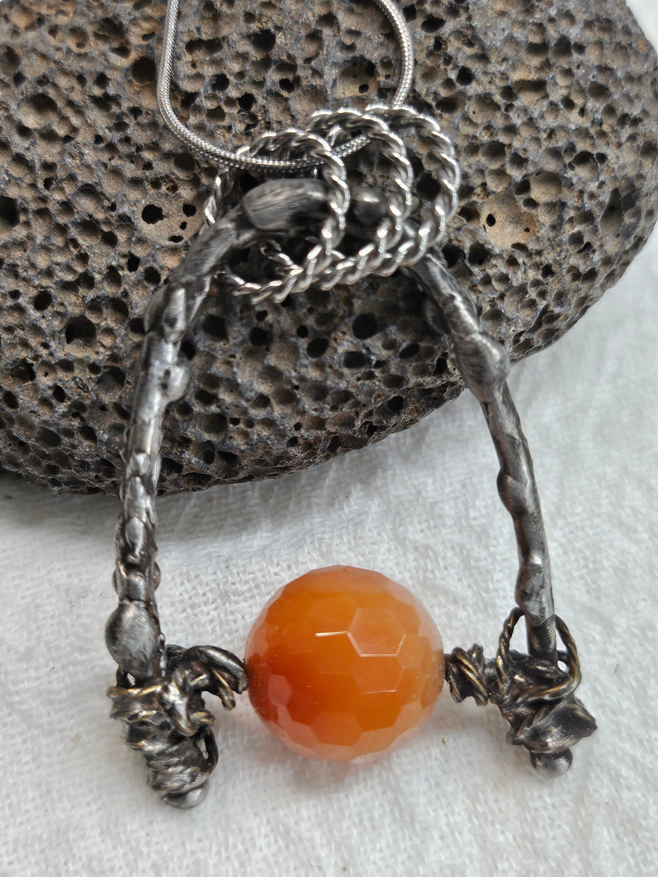 Carnelian  Silver Solder Pendant Necklace for Colorful Elegance Durability and Trendsetting Style