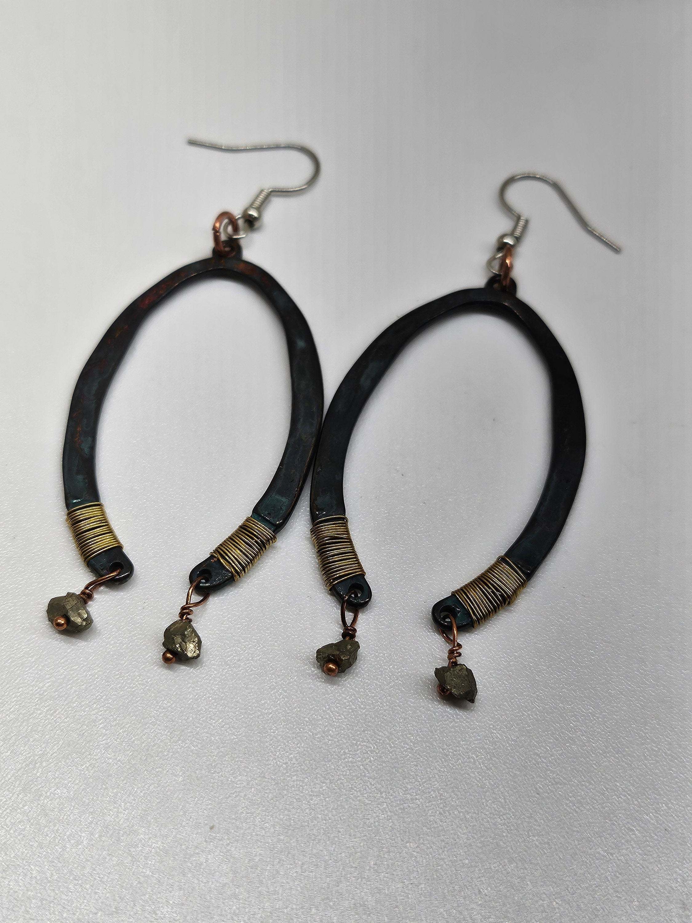 Textured Metal  Wire Wrapped Dangle Earrings for Stylish Everyday Wear Lightweight  Comfortable Fashion Jewelry