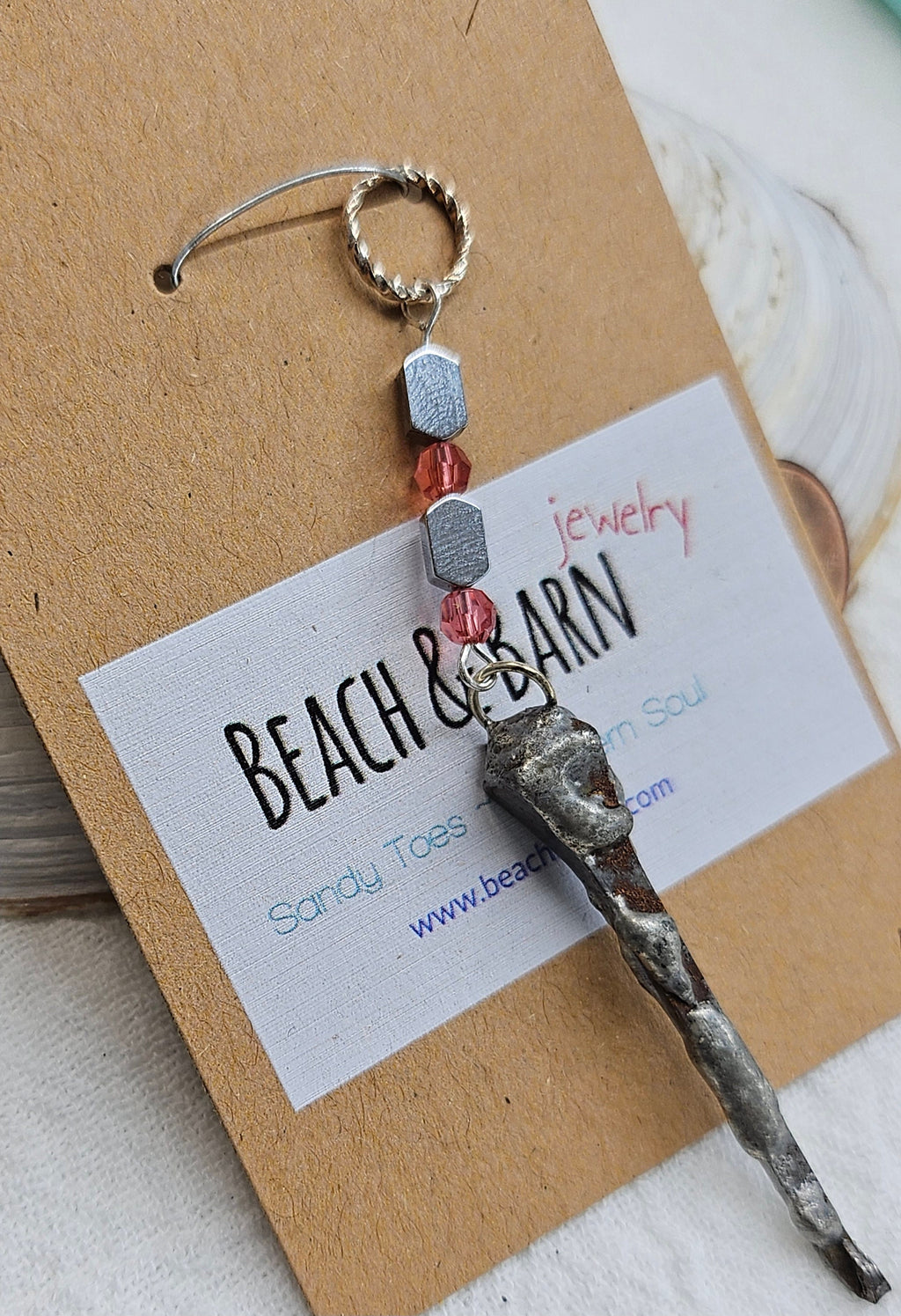 Stylish Silver Solder Horse Shoe Nail Pendant for Luck  Charm - Unique Jewelry Statement