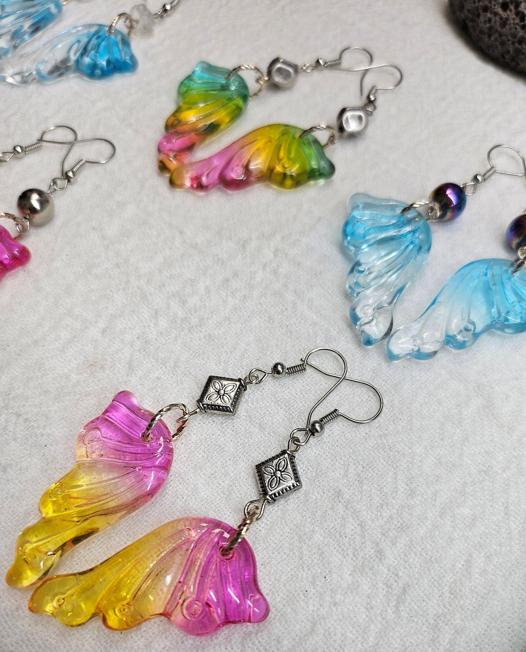 Handmade Resin Angel Wing Earrings for Boho Style Everyday Wear  Unique Rustic Jewelry with FREE Shipping