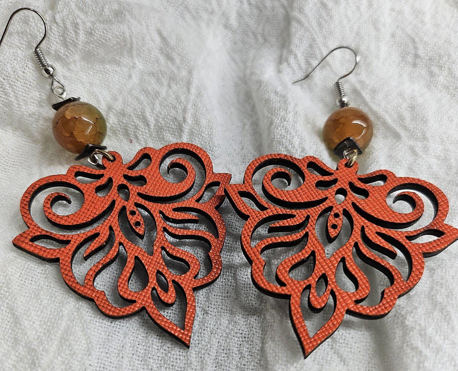 Chandelier  Stone Cluster Earrings  Rustic Boho Handmade Jewelry Gift for Her  Free Shipping  Unique Style