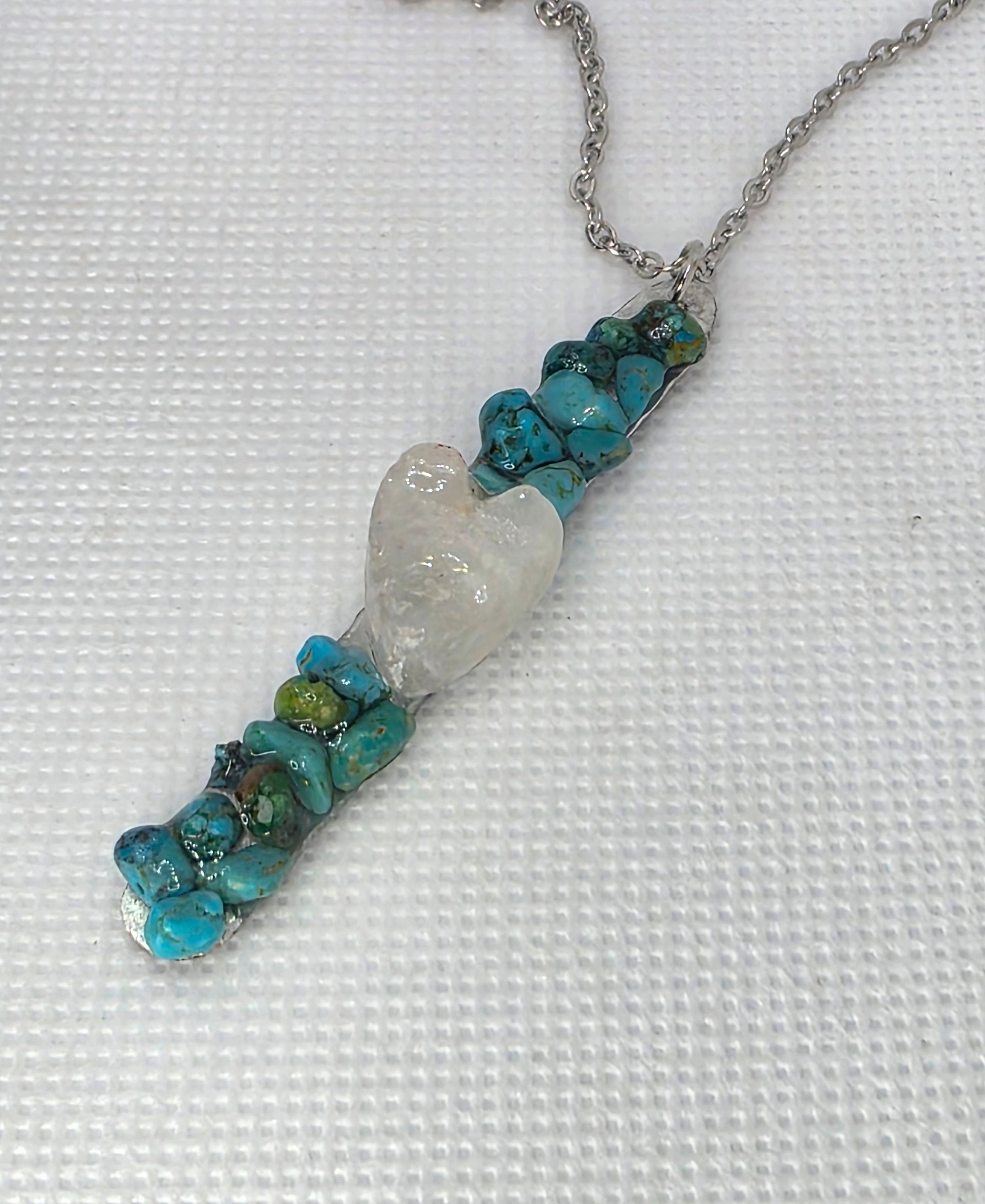 Turquoise & Quartz Heart with Attitude