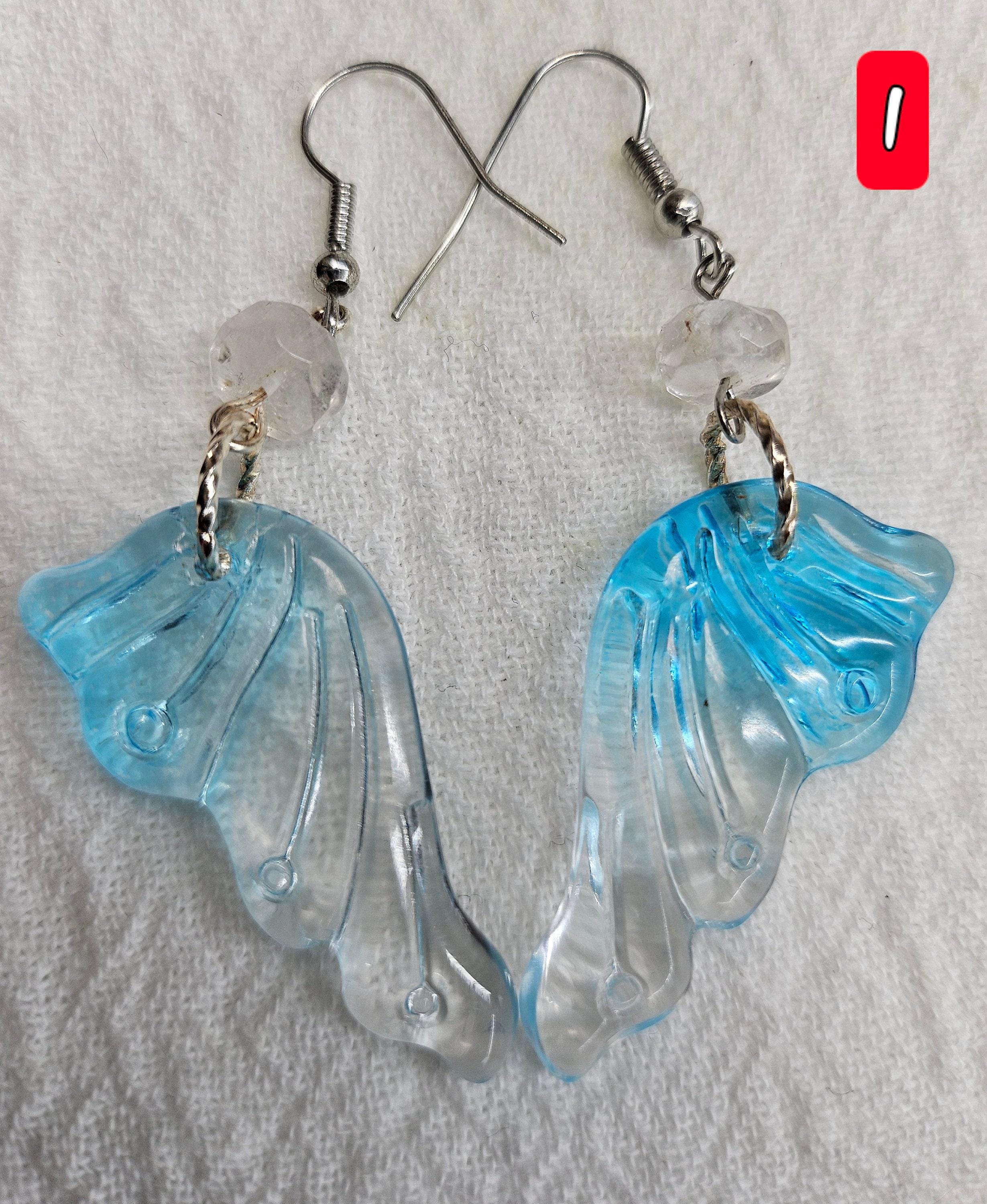 Handmade Resin Angel Wing Earrings for Boho Style Everyday Wear  Unique Rustic Jewelry with FREE Shipping
