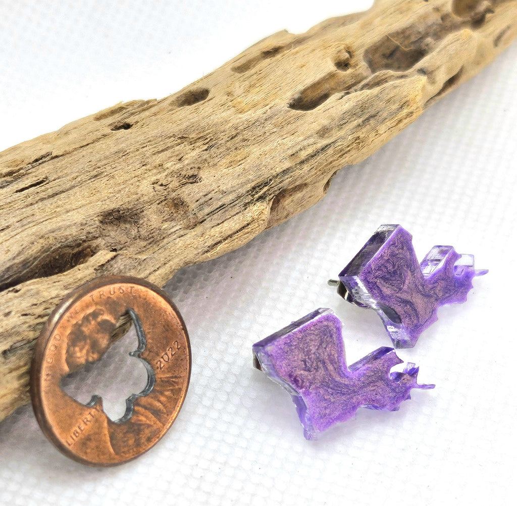 Resin Louisiana State Post Earrings  Rustic Boho Handmade Jewelry Gift for Her  FREE Shipping Stylish Everyday Wear