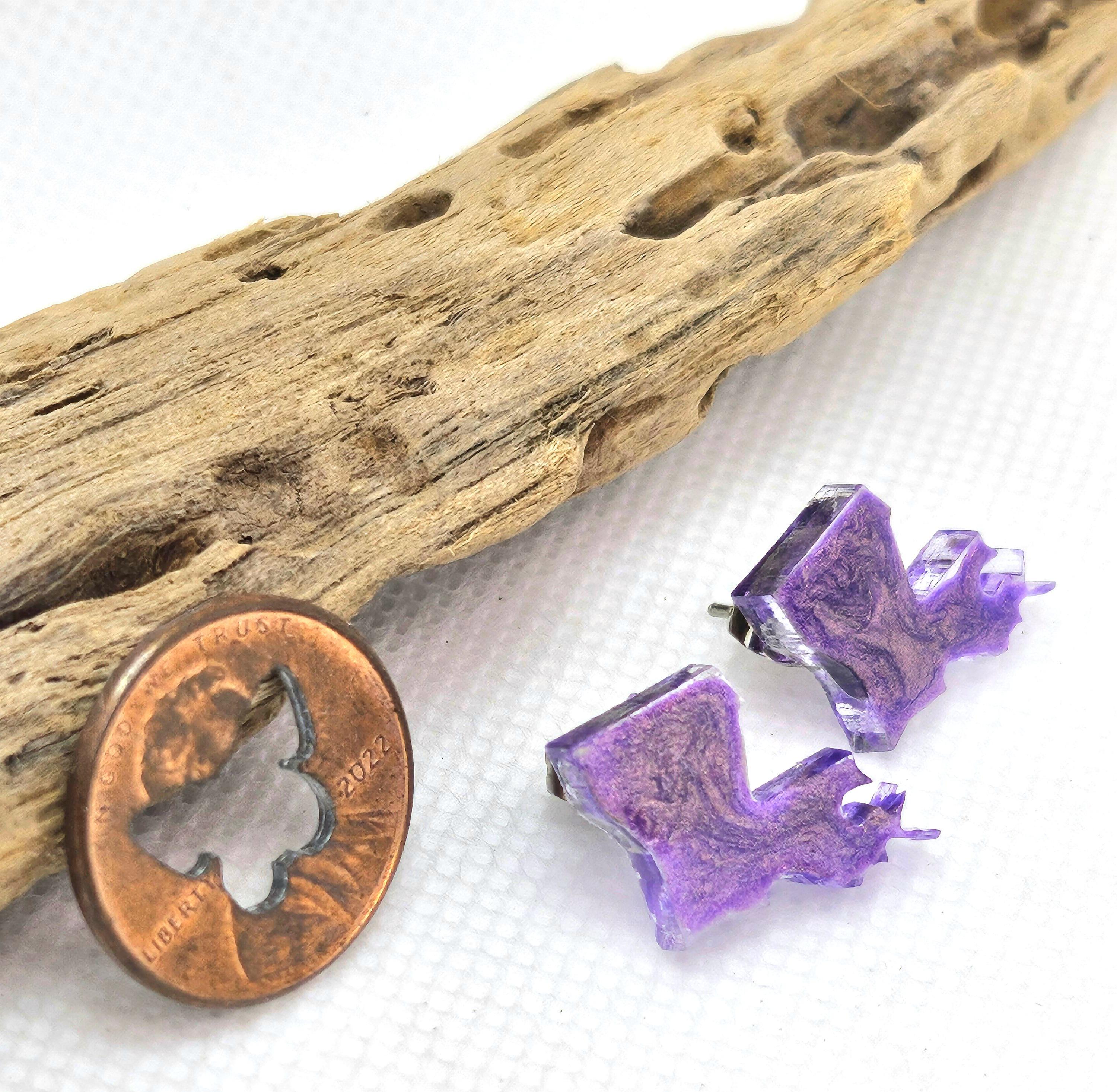 Resin Louisiana State Post Earrings  Rustic Boho Handmade Jewelry Gift for Her  FREE Shipping Stylish Everyday Wear