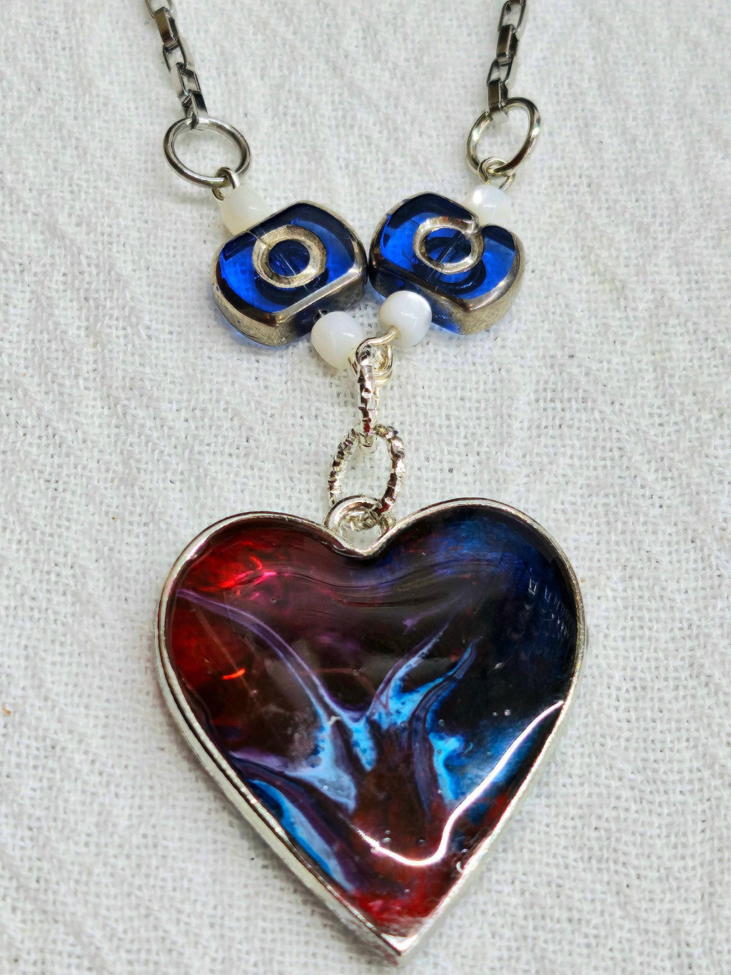 Handcrafted Mother of Pearl  Resin Pendant Necklace  Rustic Boho Handmade Jewelry Gift for Her  FREE Shipping 318