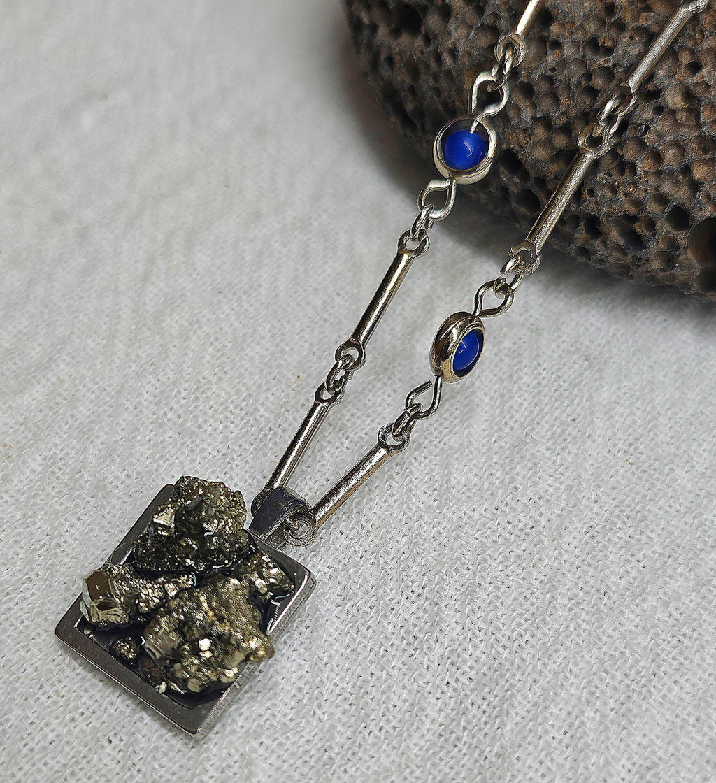 Pyrite Nugget Pendant Necklace - Rustic Boho Handmade Jewelry Gift for Her - Unique Statement Piece with Free Shipping