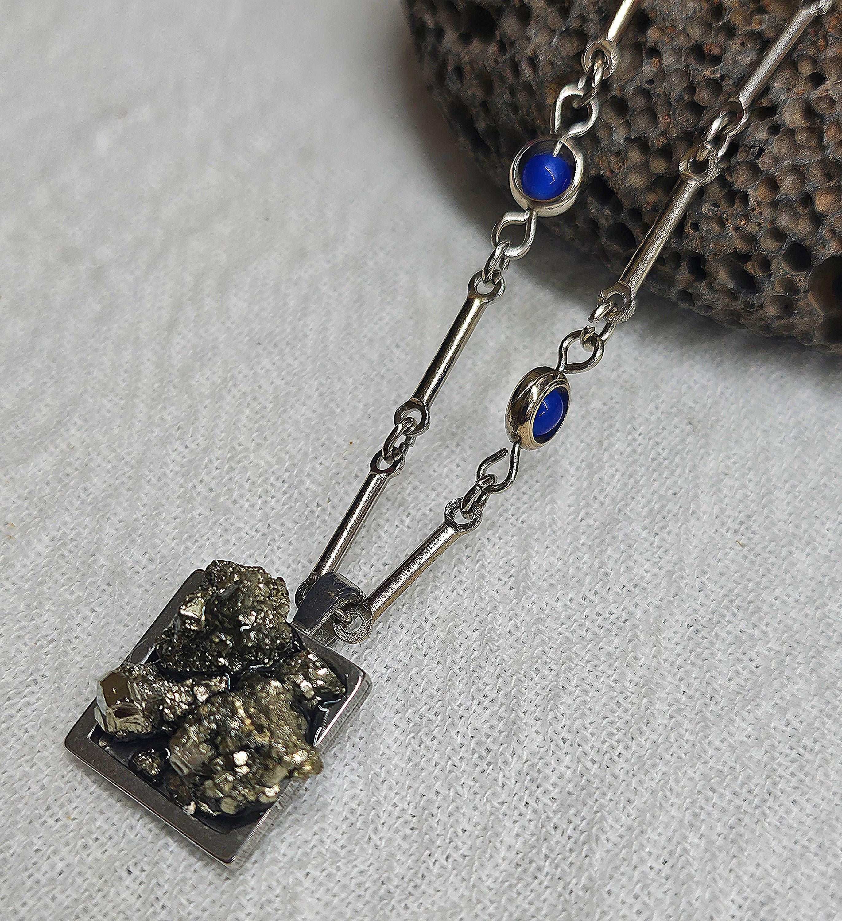 Pyrite Nugget Pendant Necklace - Rustic Boho Handmade Jewelry Gift for Her - Unique Statement Piece with Free Shipping