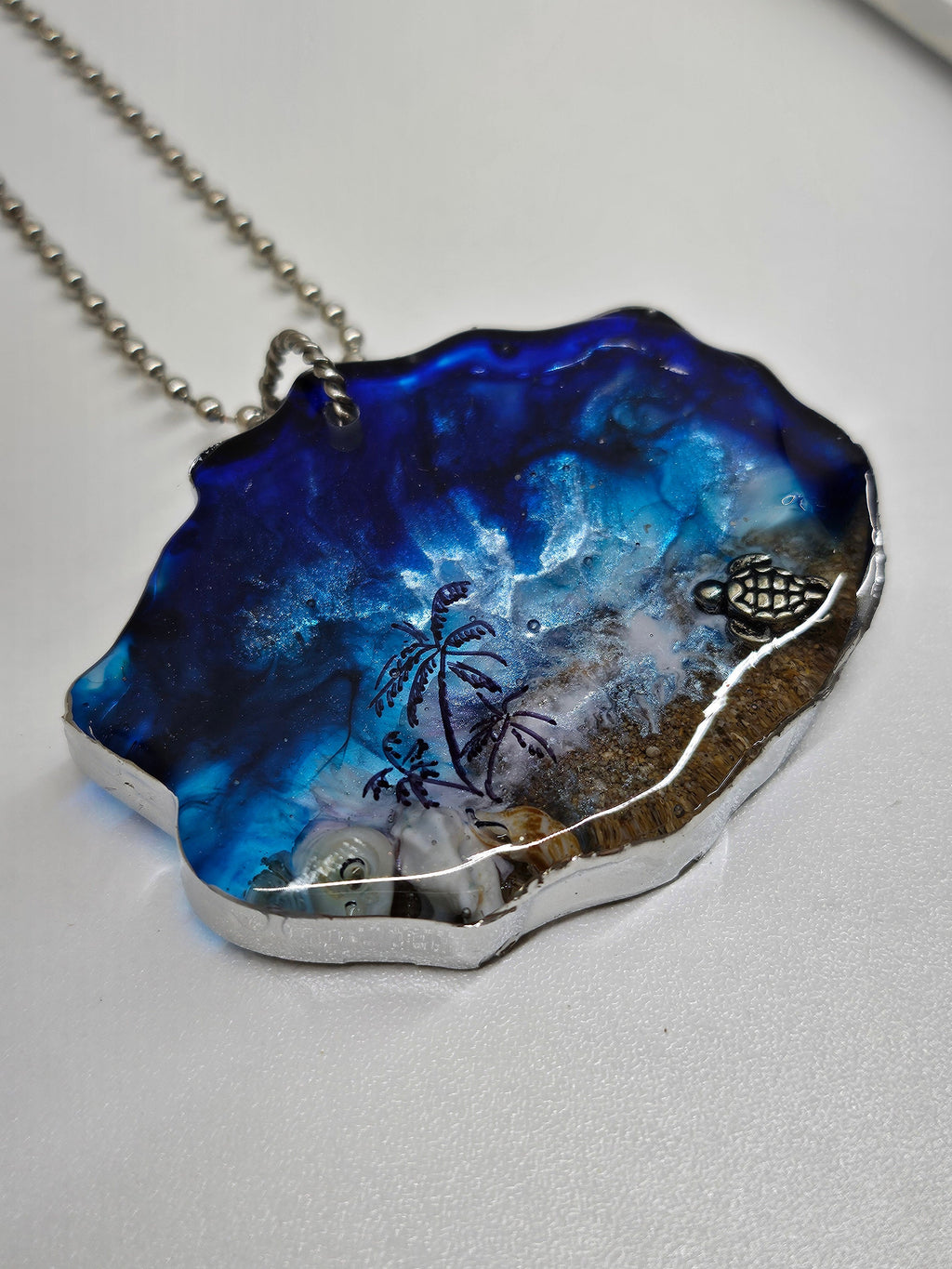 Hawaii Sand  Shells Pendant Necklace on Stainless Steel Chain  Tropical Beach Jewelry  Aloha Spirit Accessory for Stylish Everyday Wear