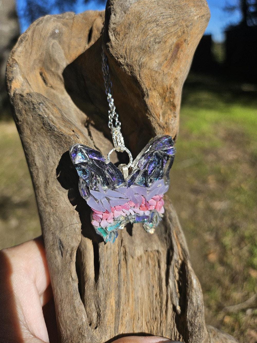 Micro Mosaic Butterfly Pendant Necklace with Colorful Enamel Artistry for Everyday Wear and Unique Style