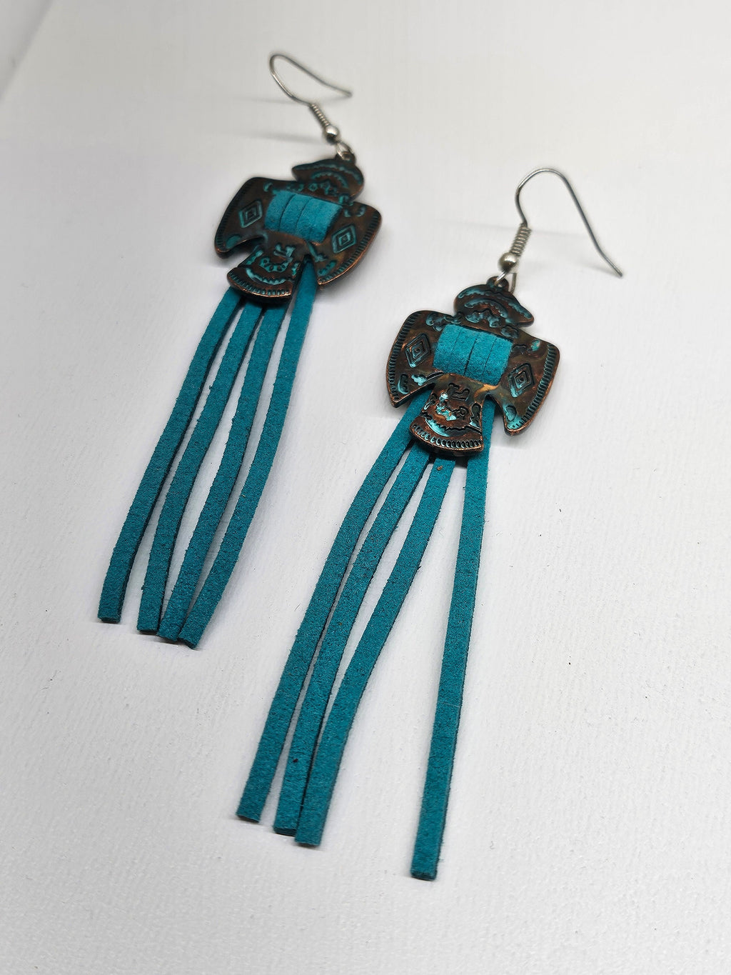 25-Inch Leather  Concho Earrings with Stainless Steel Hooks - Rustic Charm Meets Modern Style for Effortless Elegance