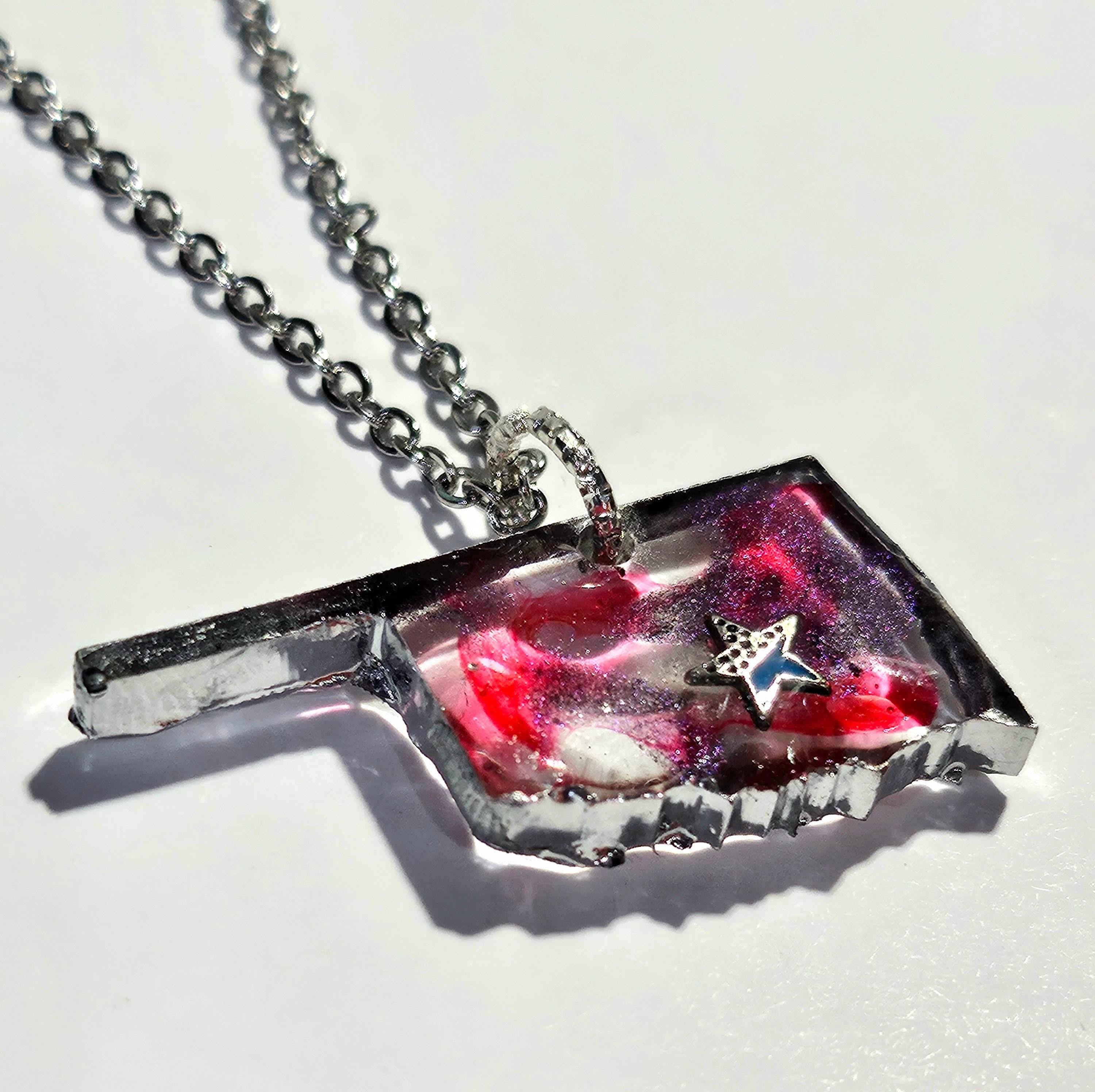 Oklahoma Pendant Necklace  Rustic Boho Handmade Jewelry Gift for Her  Free Shipping  Fast Delivery 317