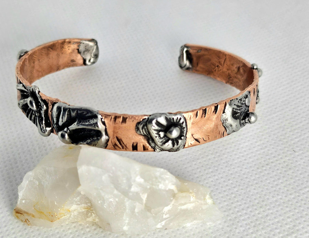 Handmade Copper Pipe Cuff Bracelet Rustic Boho Chic Jewelry Gift for Her - FREE Shipping