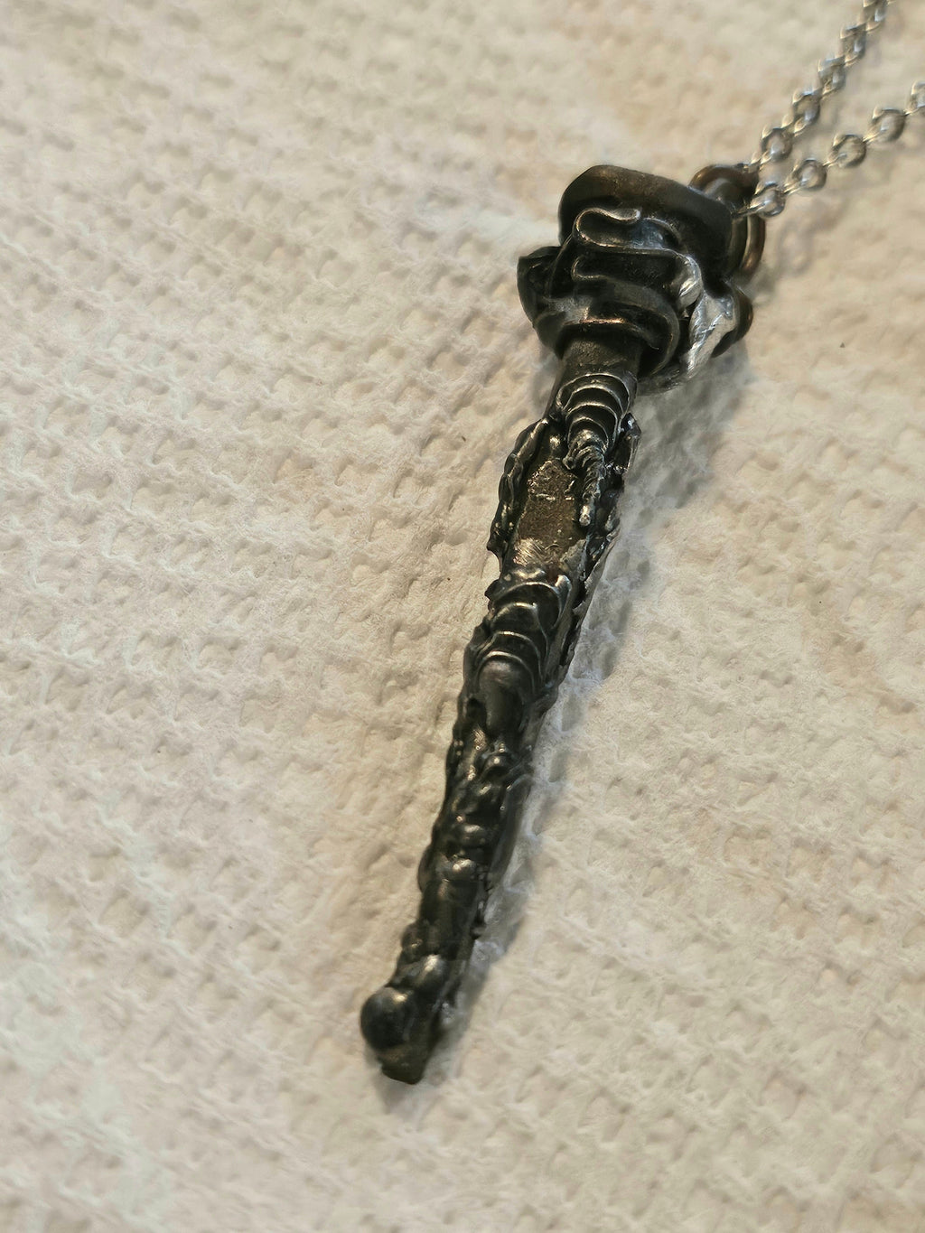 Silver Solder Horse Shoe Nail Pendant on Stainless Steel Chain for Horse Lovers Rustic Jewelry Accessory Unique Gift Idea