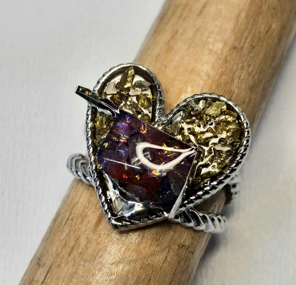 Oklahoma State Stainless Steel Ring - Rustic Boho Handmade Jewelry Gift for Her - Unique Statement Piece for Everyday Wear