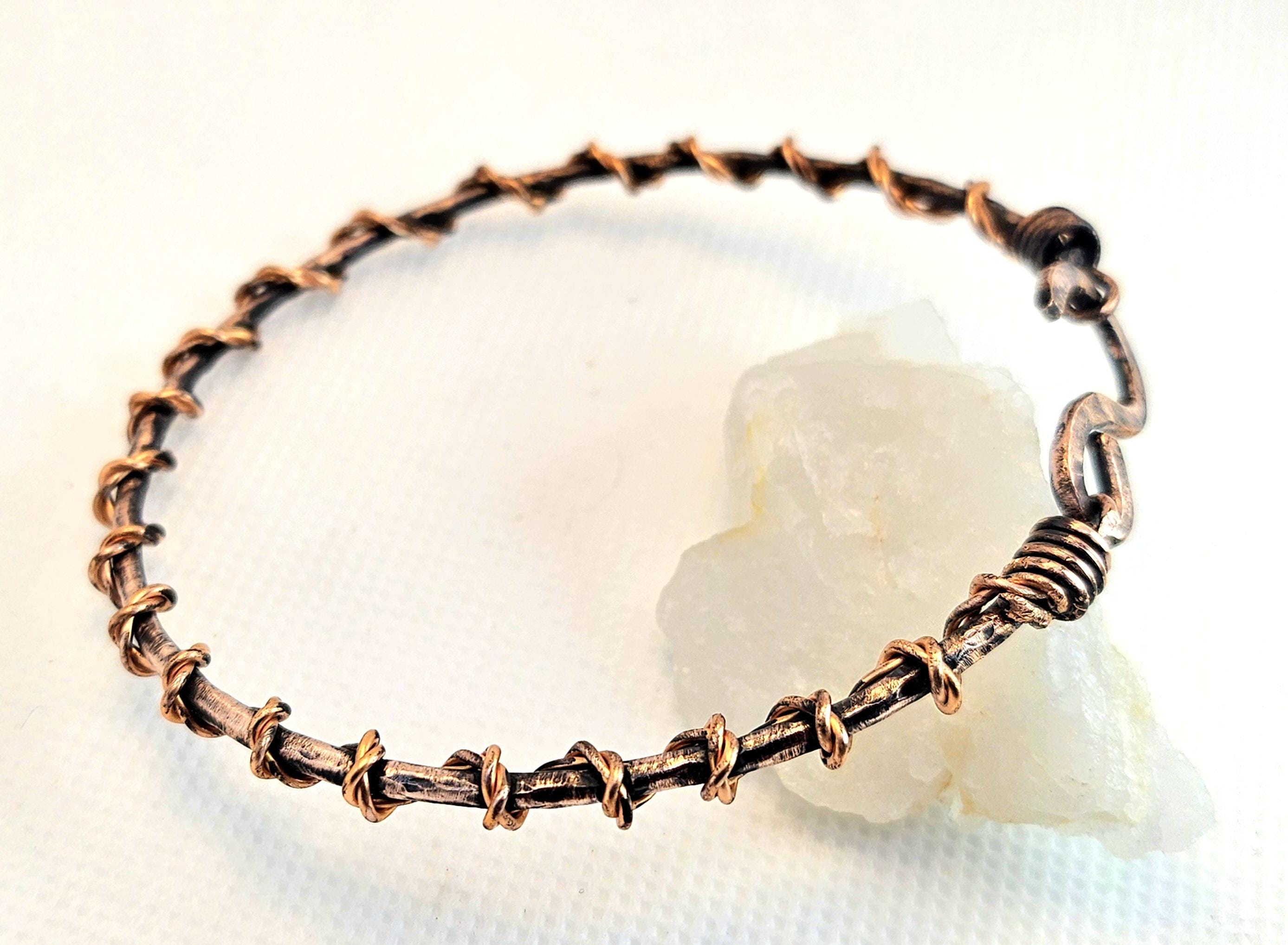 Hand Textured Copper Bracelet for Positive Energy Unique Style  Good Vibes