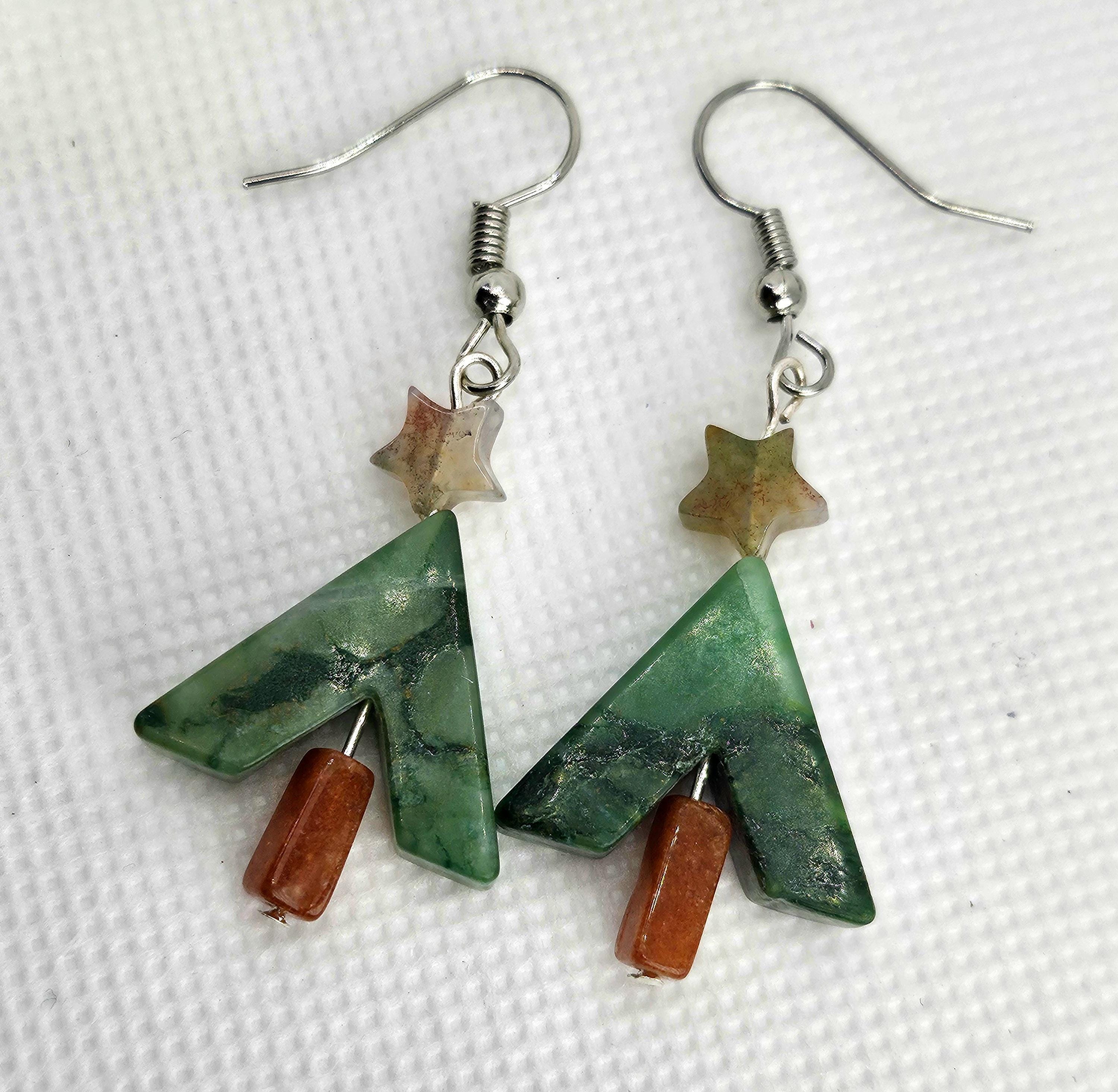 Green Aventurine Drop/Dangle Earrings Rustic Boho Handmade Jewelry Gift for Her Free Shipping | Rustic Boho Jewelry #326