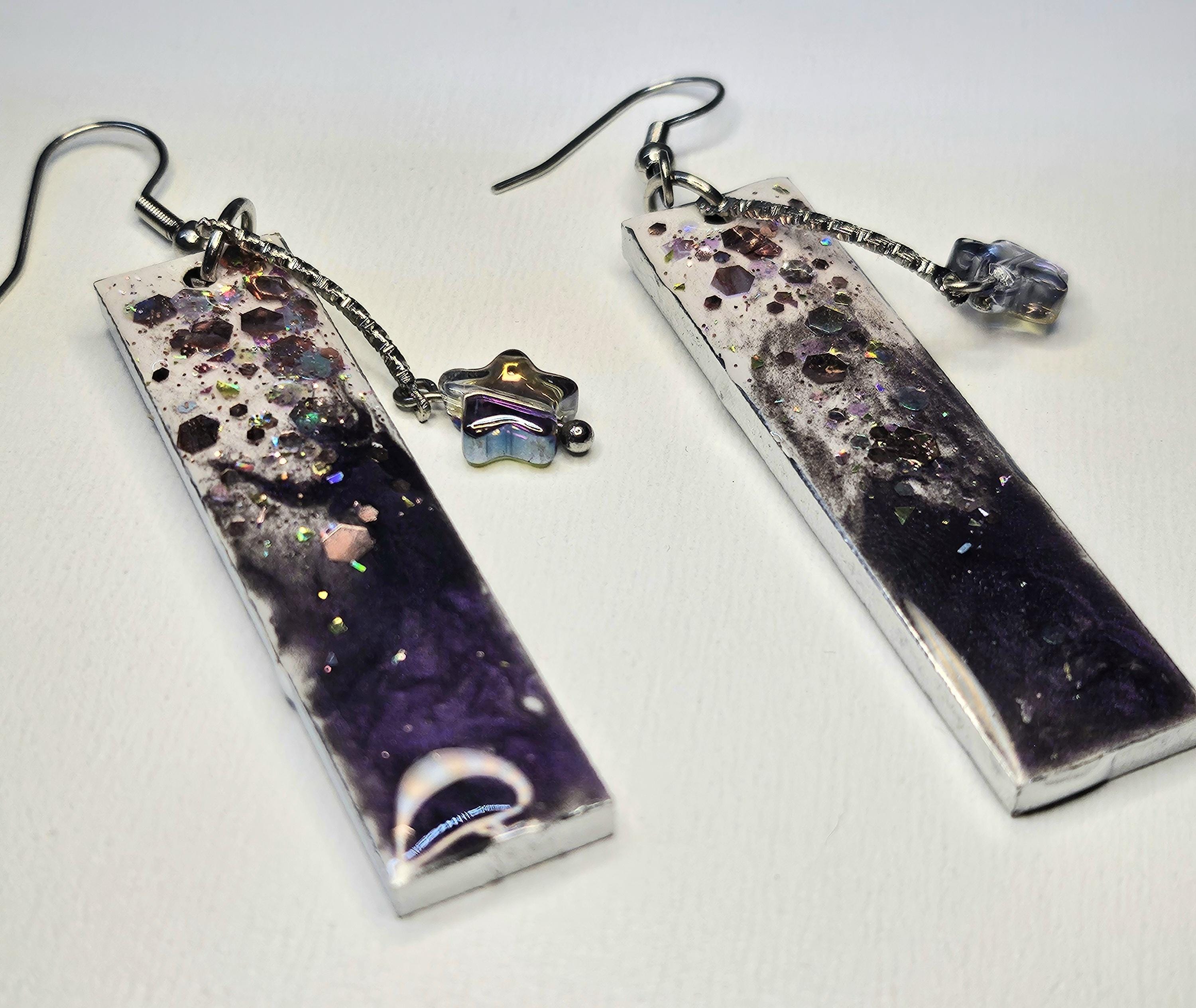 Wood  Star Charm Earrings - Rustic Boho Handmade Jewelry Gift for Her - Nature-Inspired Accessory with Free Shipping  Unique Statement