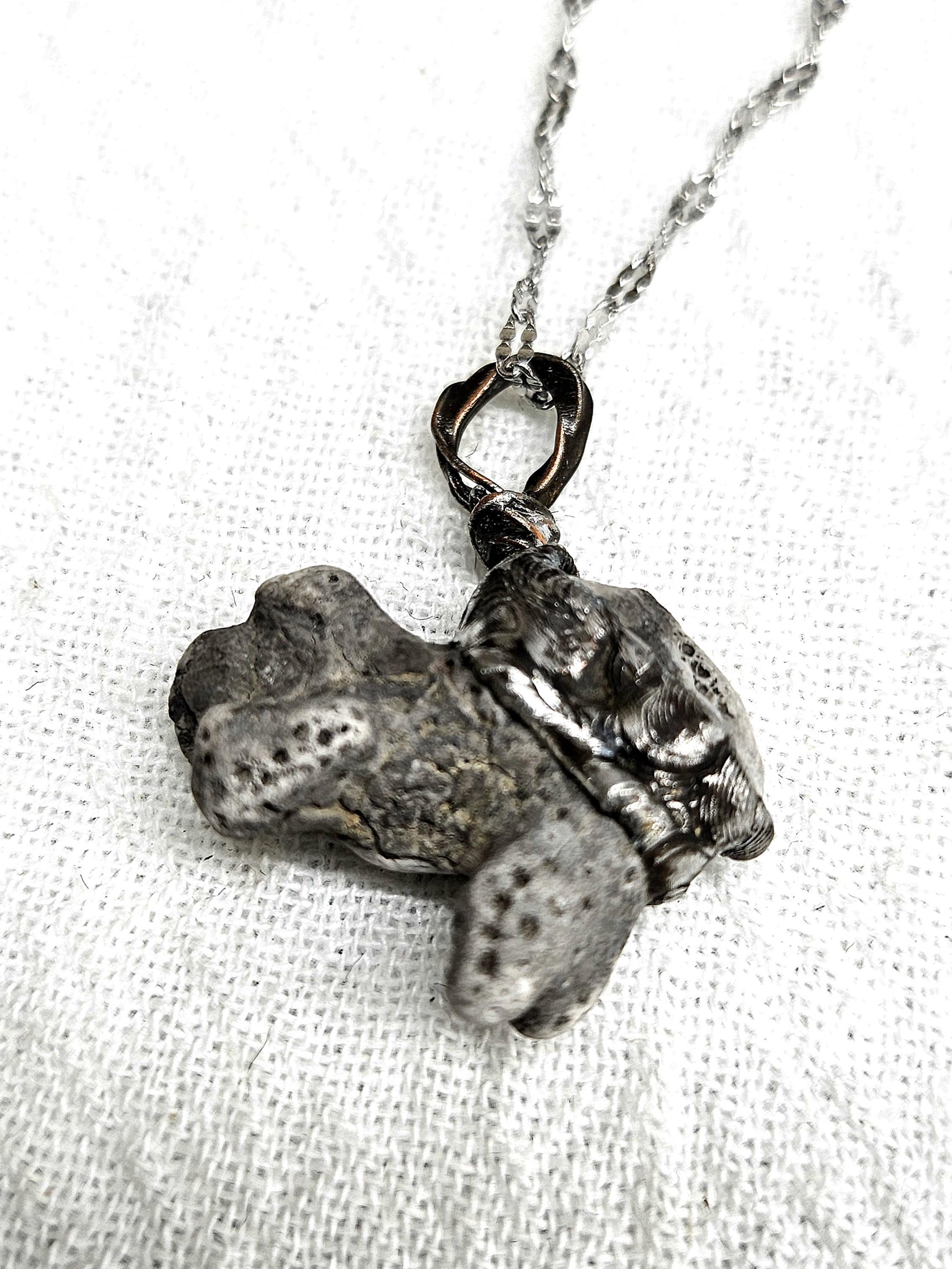 Hawaiian Black Coral Pendant Necklace - Rustic Boho Handmade Jewelry Gift for Her - Unique Statement Piece with FREE SHIPPING