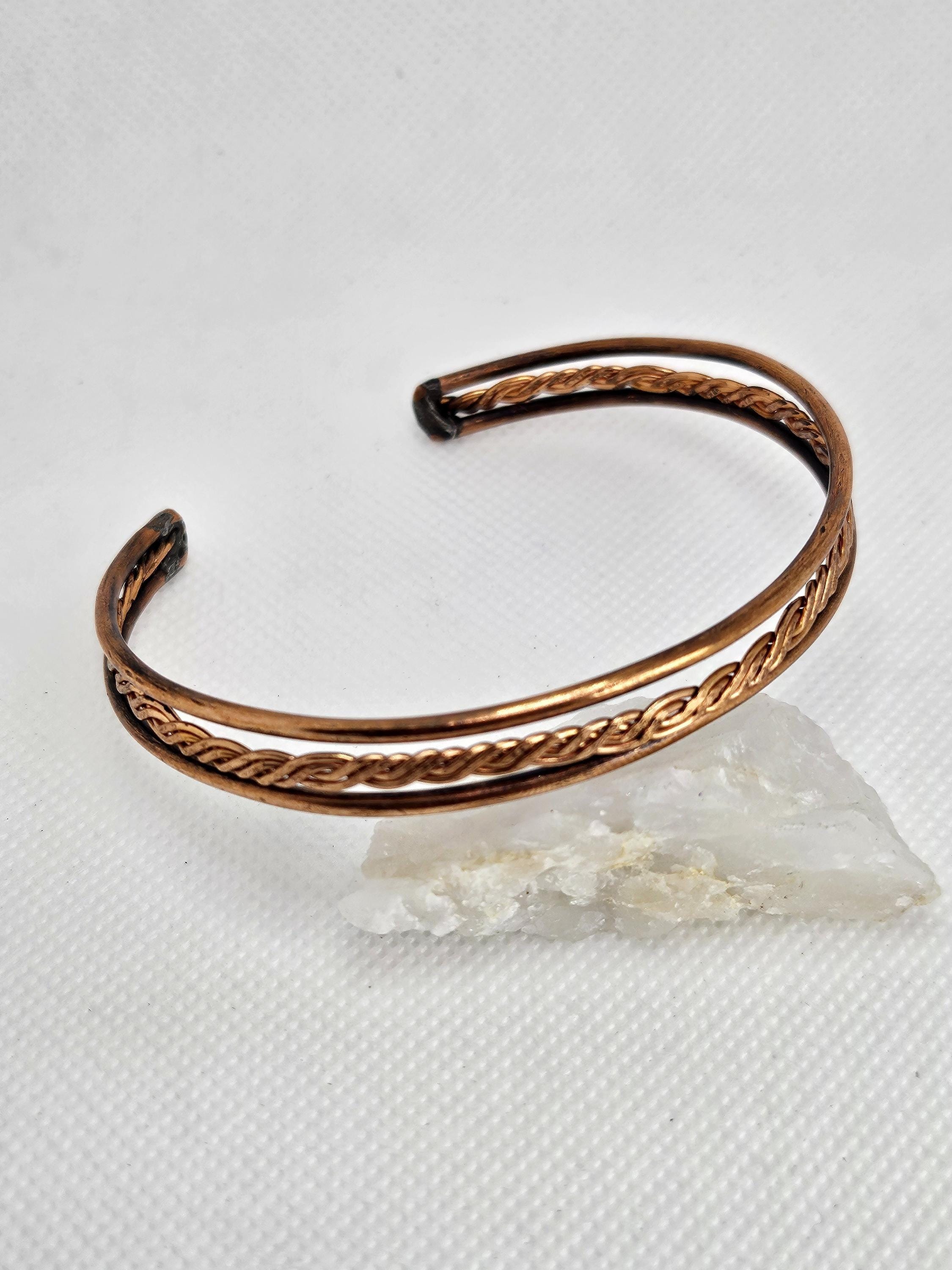 Handmade Raw Copper Twist Cuff Bracelet for Rustic Boho Style Unique Gift with FREE Shipping Perfect for Everyday Wear