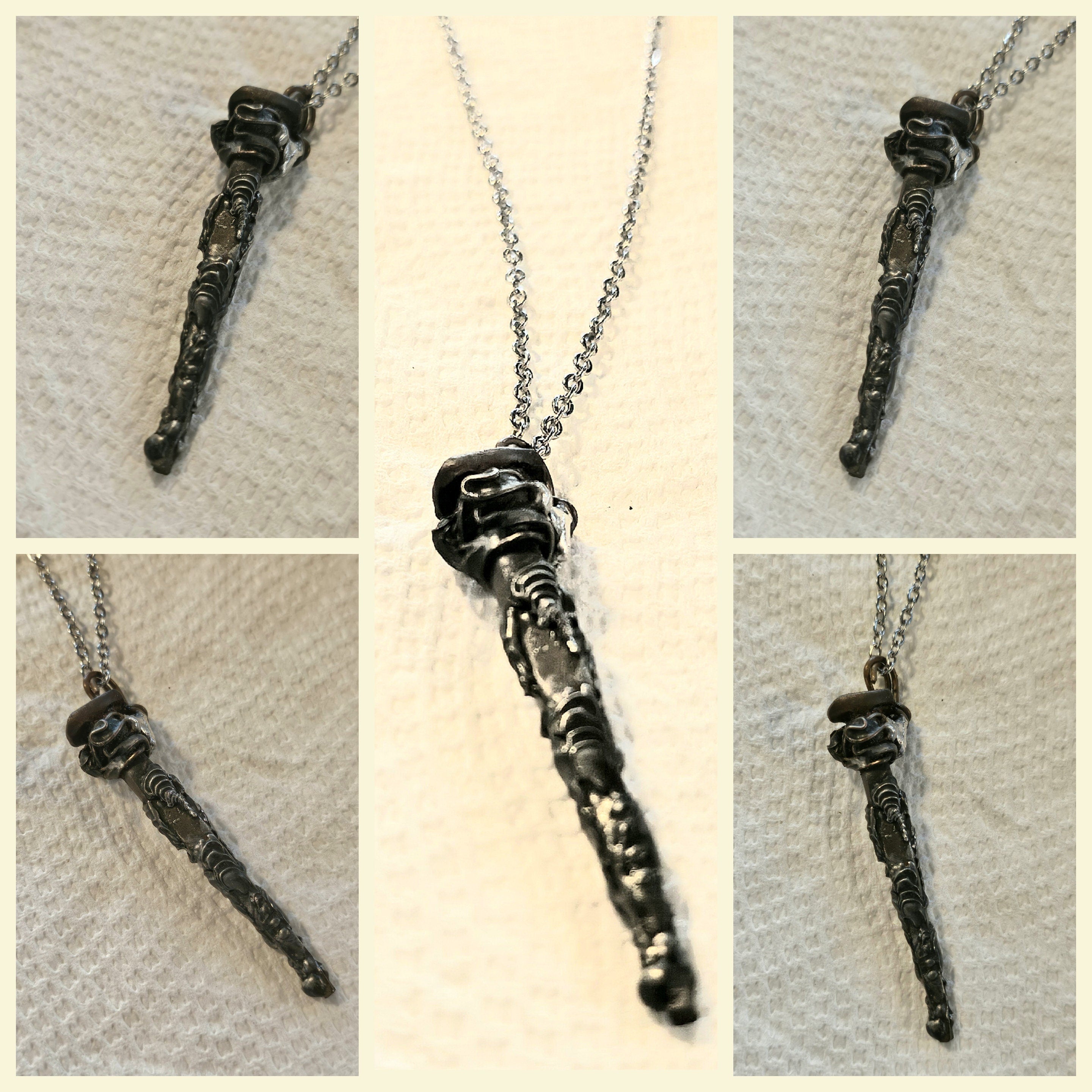 Silver Solder Horse Shoe Nail Pendant on Stainless Steel Chain for Horse Lovers Rustic Jewelry Accessory Unique Gift Idea