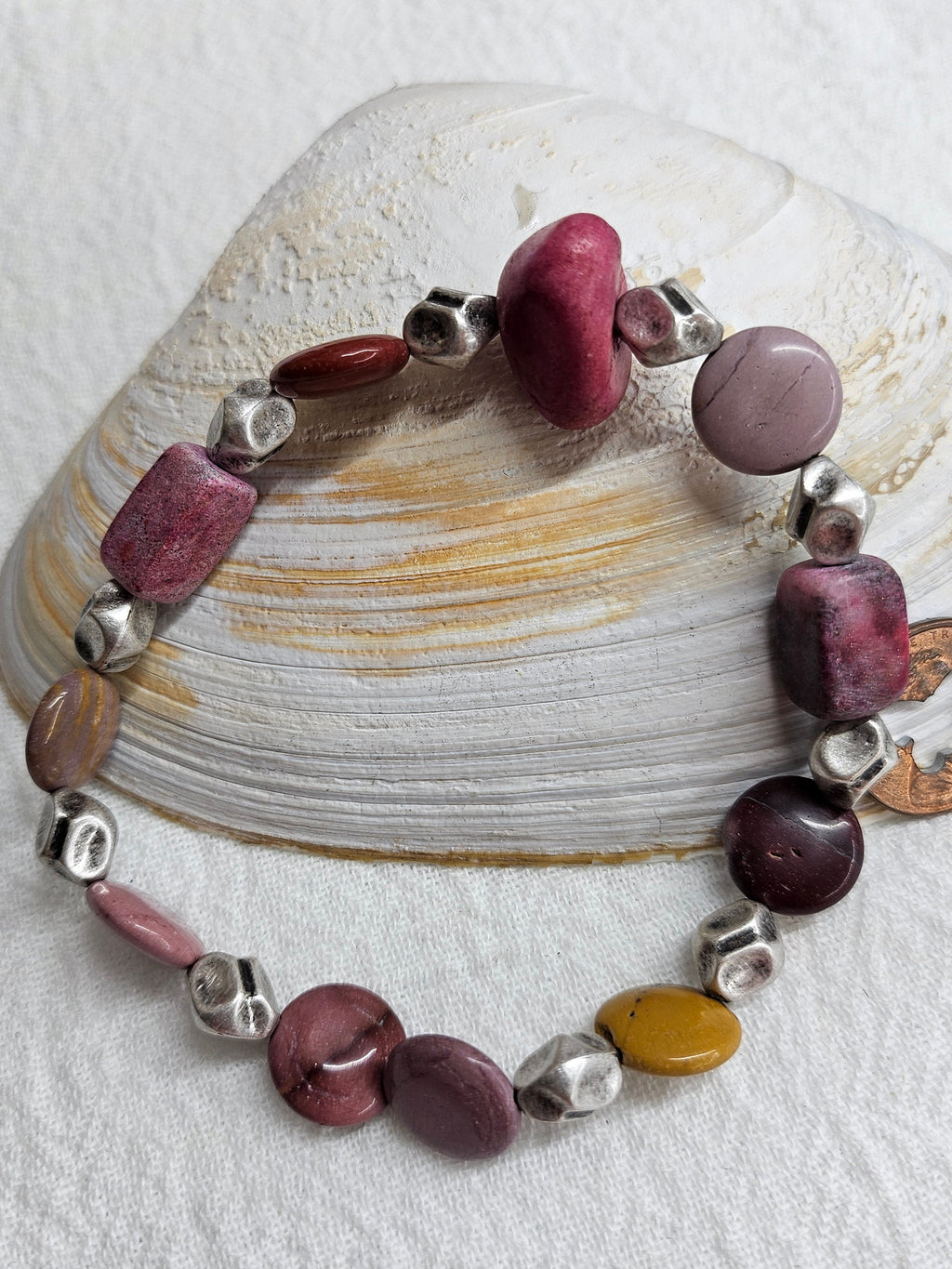 Stretch Natural Mookite Stone Bracelet with Unique Earthy Tones - Stylish Accessory for Any Wrist Size Perfect Conversation Starter