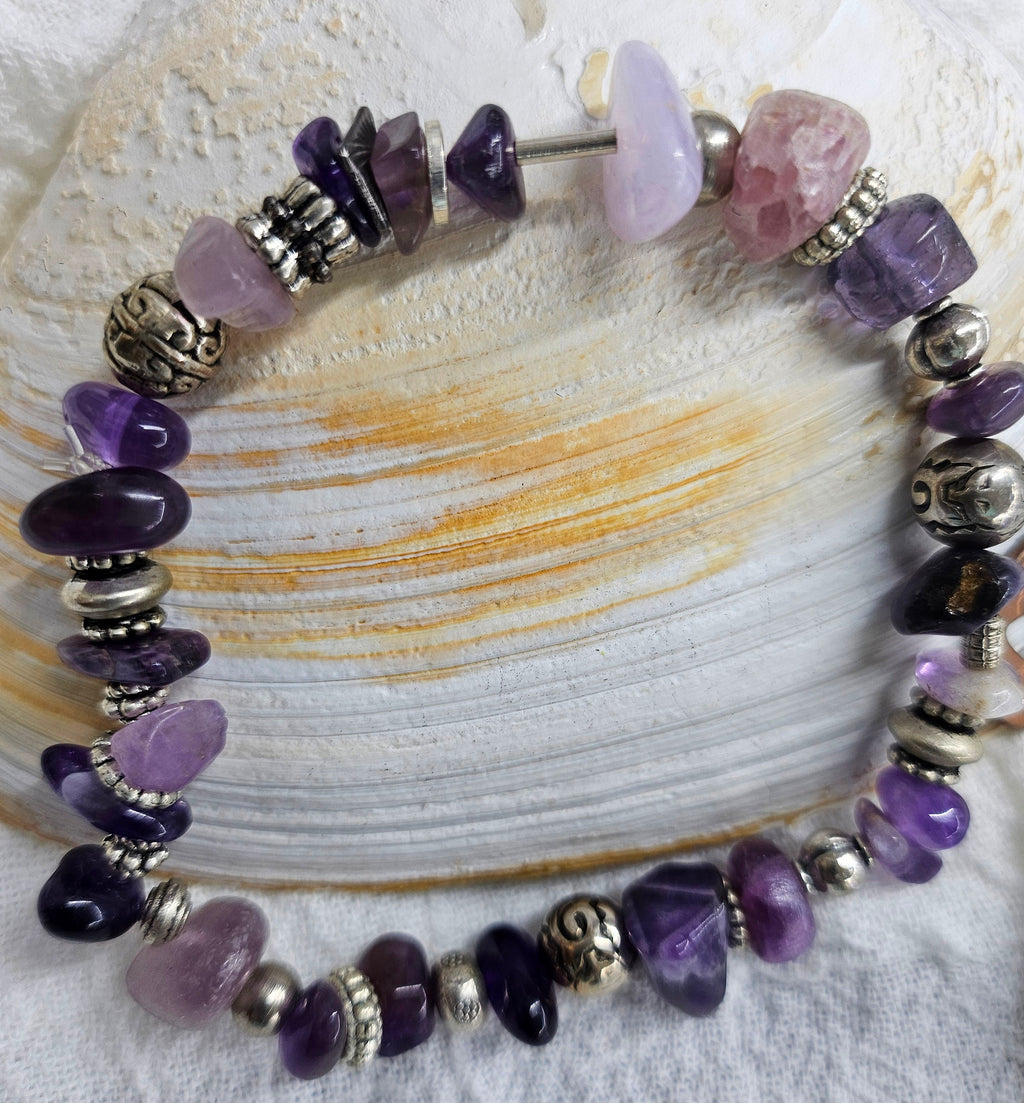 Natural Amethyst Stone Stretch Bracelet for Inner Calm Unique Style and Everyday Elegance