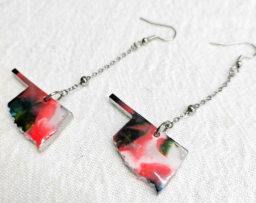 Oklahoma Dangle Earrings Rustic Boho Handmade Jewelry Gift for Her with Free Shipping Unique Statement Accessories for Weddings  Beach Days