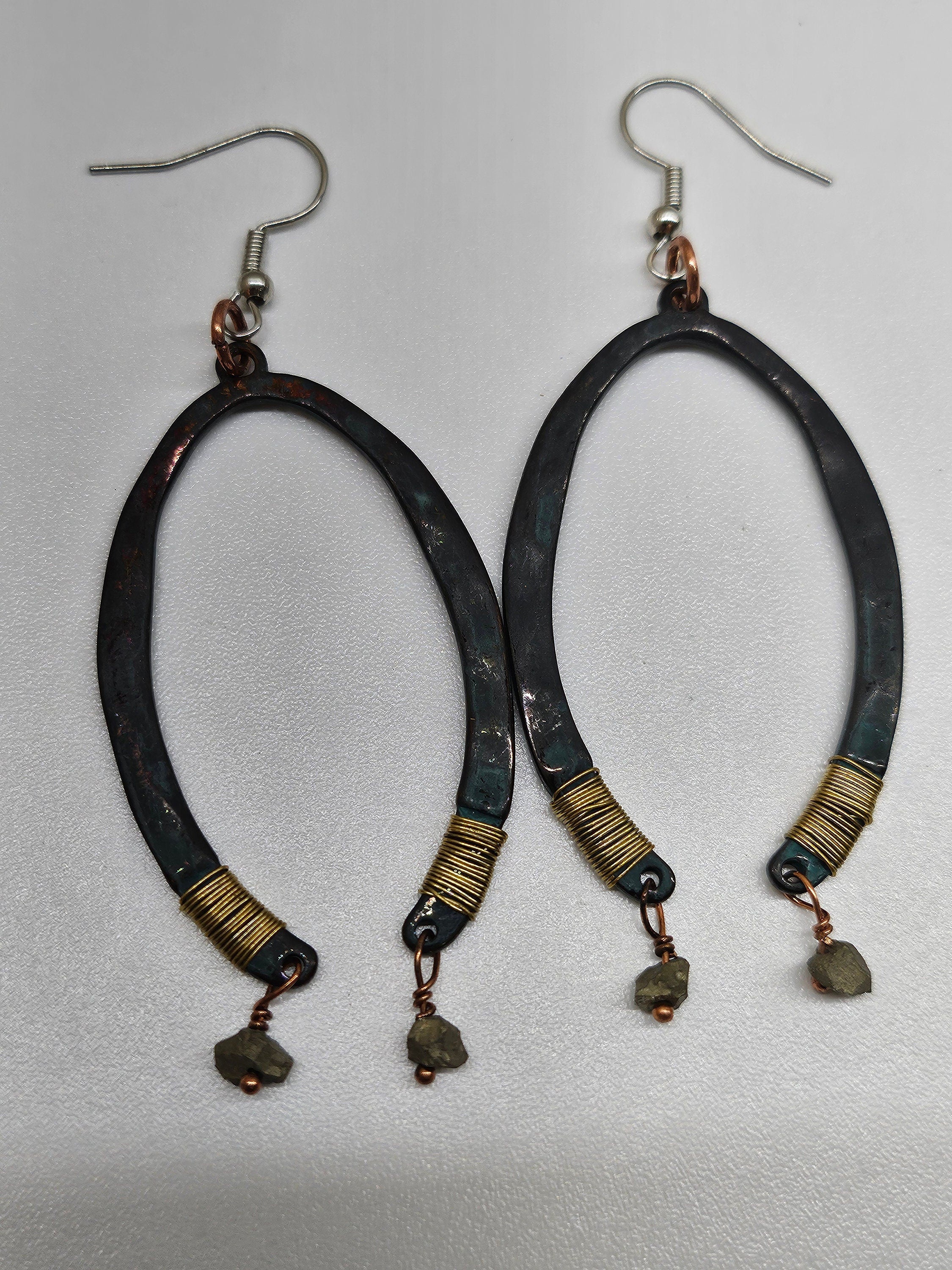 Textured Metal  Wire Wrapped Dangle Earrings for Stylish Everyday Wear Lightweight  Comfortable Fashion Jewelry