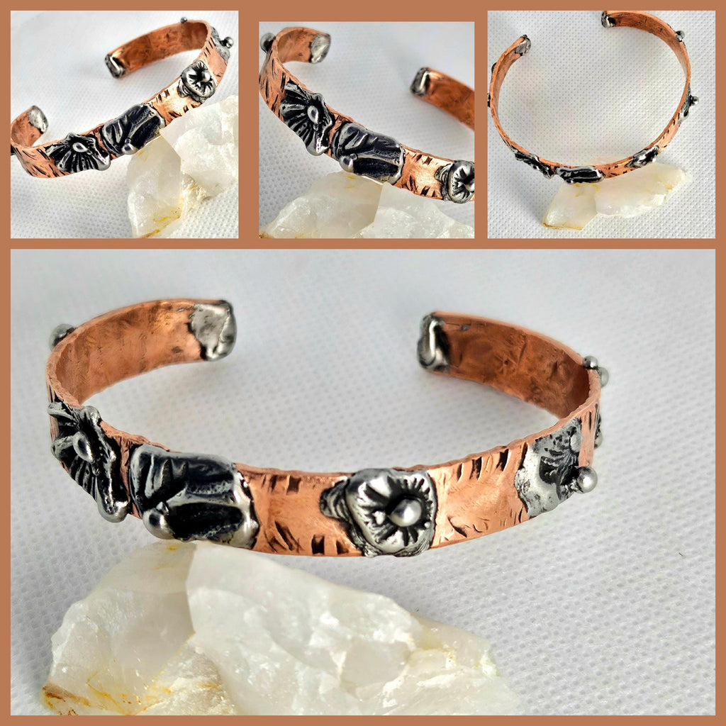 Handmade Copper Pipe Cuff Bracelet Rustic Boho Chic Jewelry Gift for Her - FREE Shipping