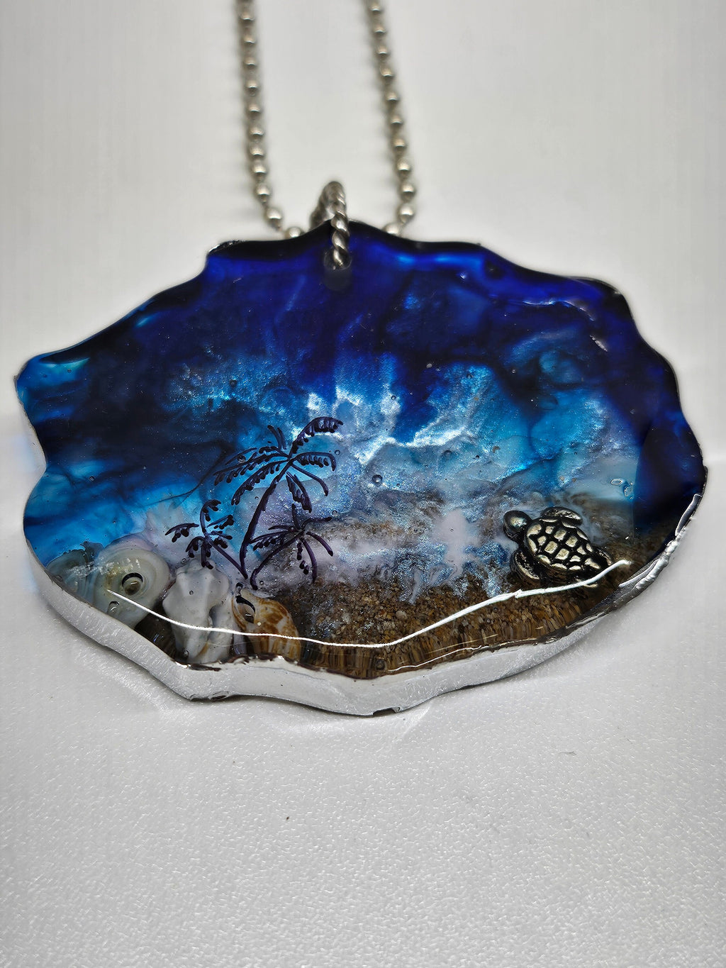 Hawaii Sand  Shells Pendant Necklace on Stainless Steel Chain  Tropical Beach Jewelry  Aloha Spirit Accessory for Stylish Everyday Wear