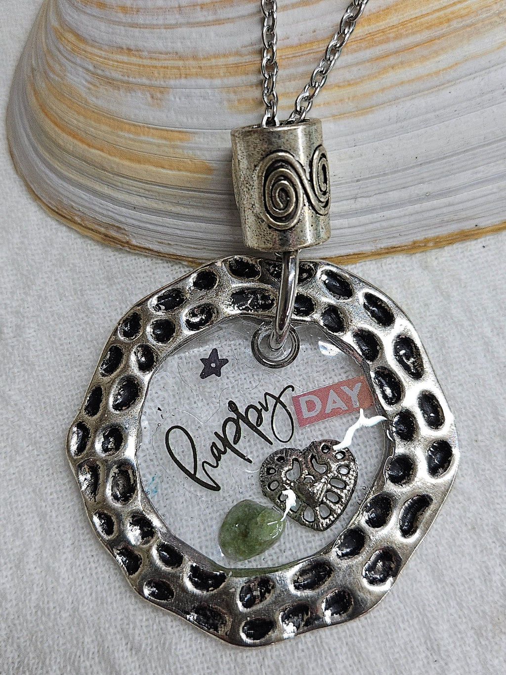 Unique Multi-Media Resin Pendant Necklace for Whimsical Accessorizing Lightweight  Eye-Catching Jewelry