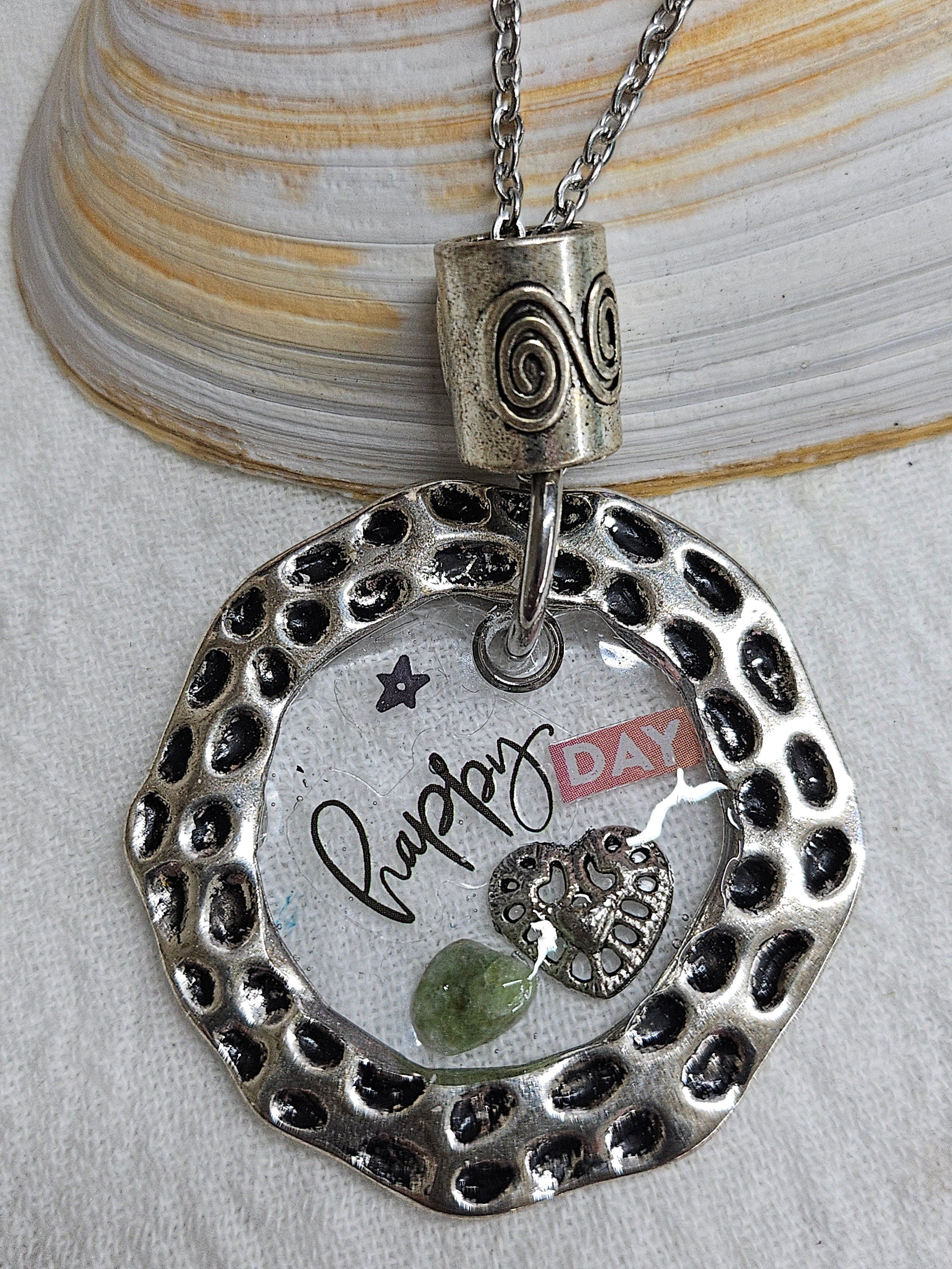 Unique Multi-Media Resin Pendant Necklace for Whimsical Accessorizing Lightweight  Eye-Catching Jewelry