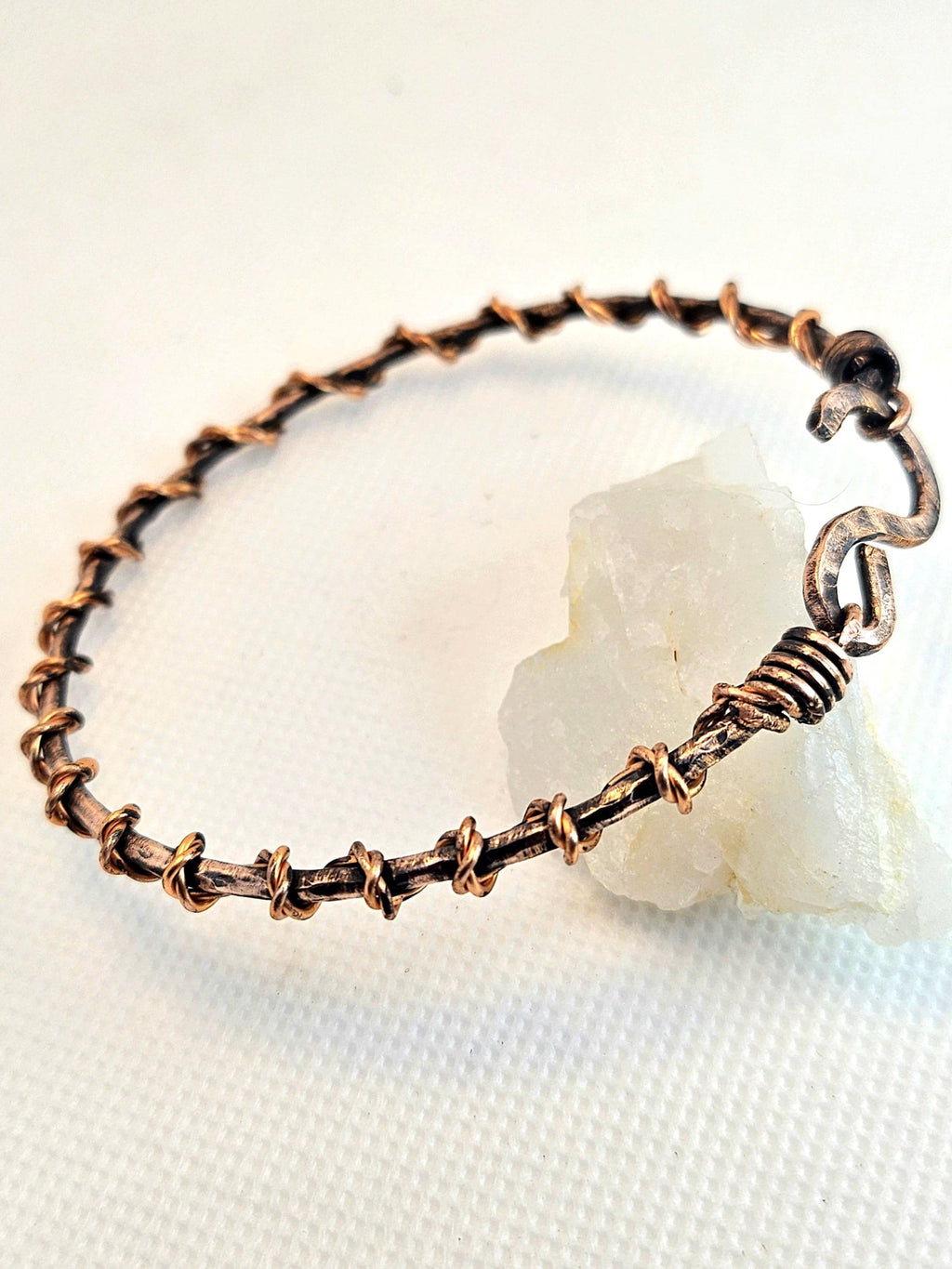 Hand Textured Copper Bracelet for Positive Energy Unique Style  Good Vibes