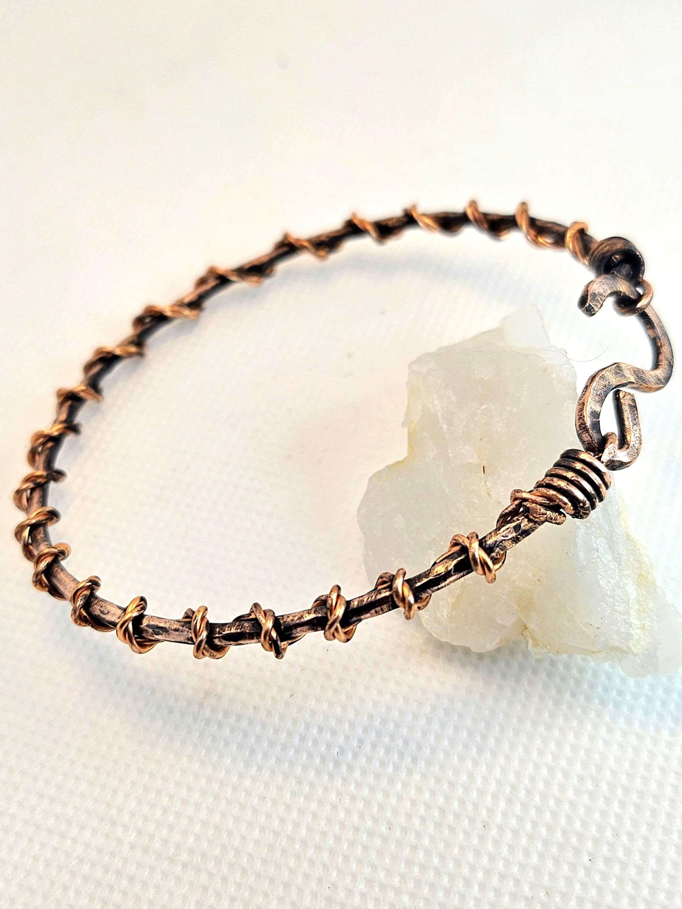 Hand Textured Copper Bracelet for Positive Energy Unique Style  Good Vibes