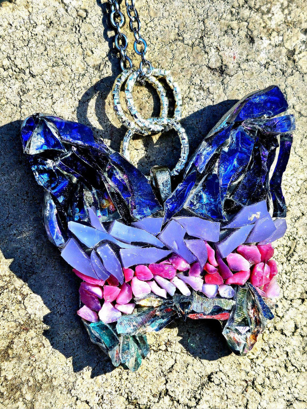 Micro Mosaic Butterfly Pendant Necklace with Colorful Enamel Artistry for Everyday Wear and Unique Style
