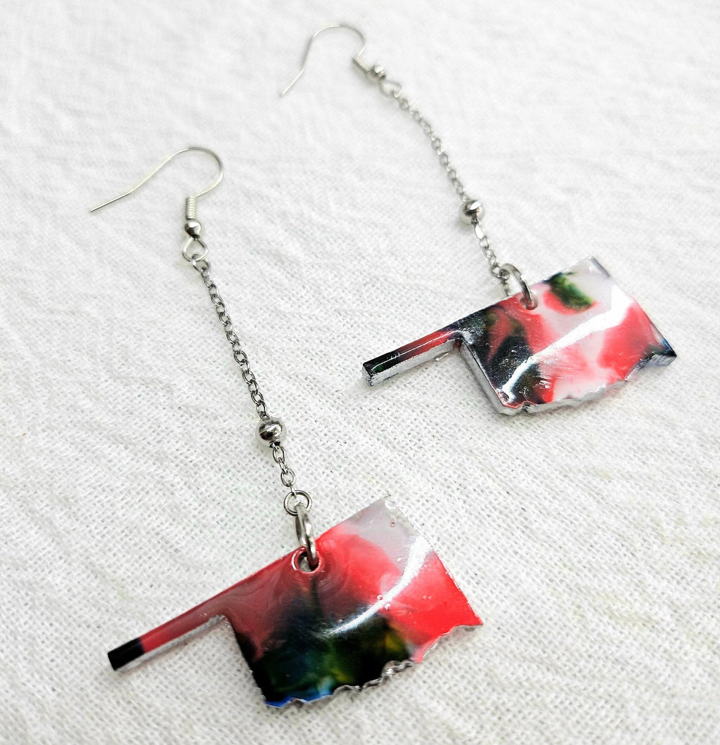 Oklahoma Dangle Earrings Rustic Boho Handmade Jewelry Gift for Her with Free Shipping Unique Statement Accessories for Weddings  Beach Days