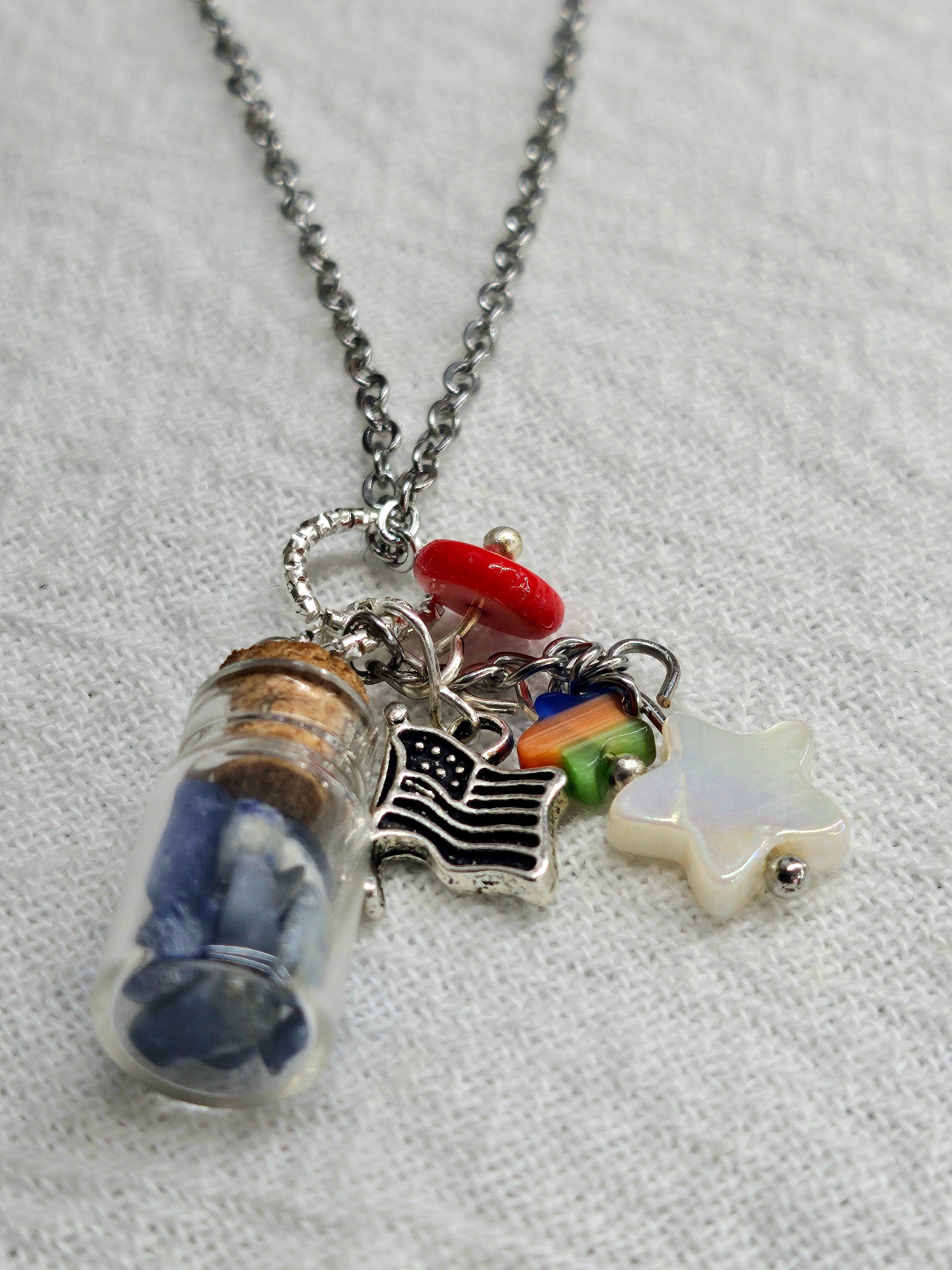 Sodalite Pearl Shell Pendant on Durable Stainless Steel Chain - Ocean-Inspired Jewelry for Brunch Casual Outings and Everyday Elegance