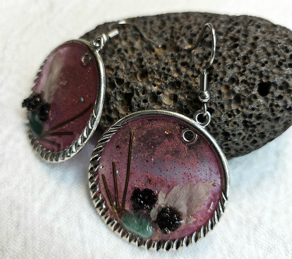 Dried Flower Earrings Rustic Boho Handmade Jewelry Gift for Her with FREE SHIPPING  Unique Nature-Inspired Accessory 313