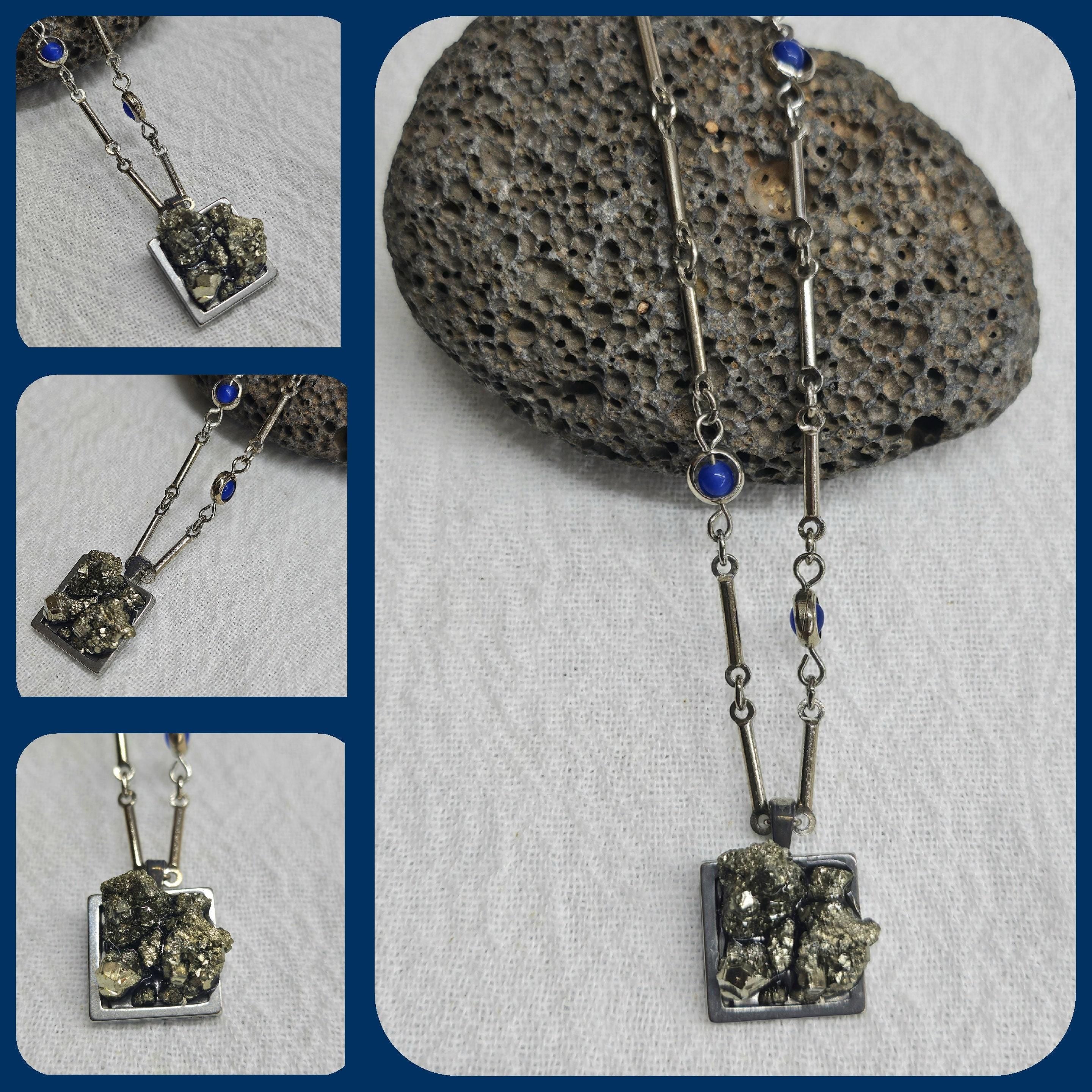 Pyrite Nugget Pendant Necklace - Rustic Boho Handmade Jewelry Gift for Her - Unique Statement Piece with Free Shipping